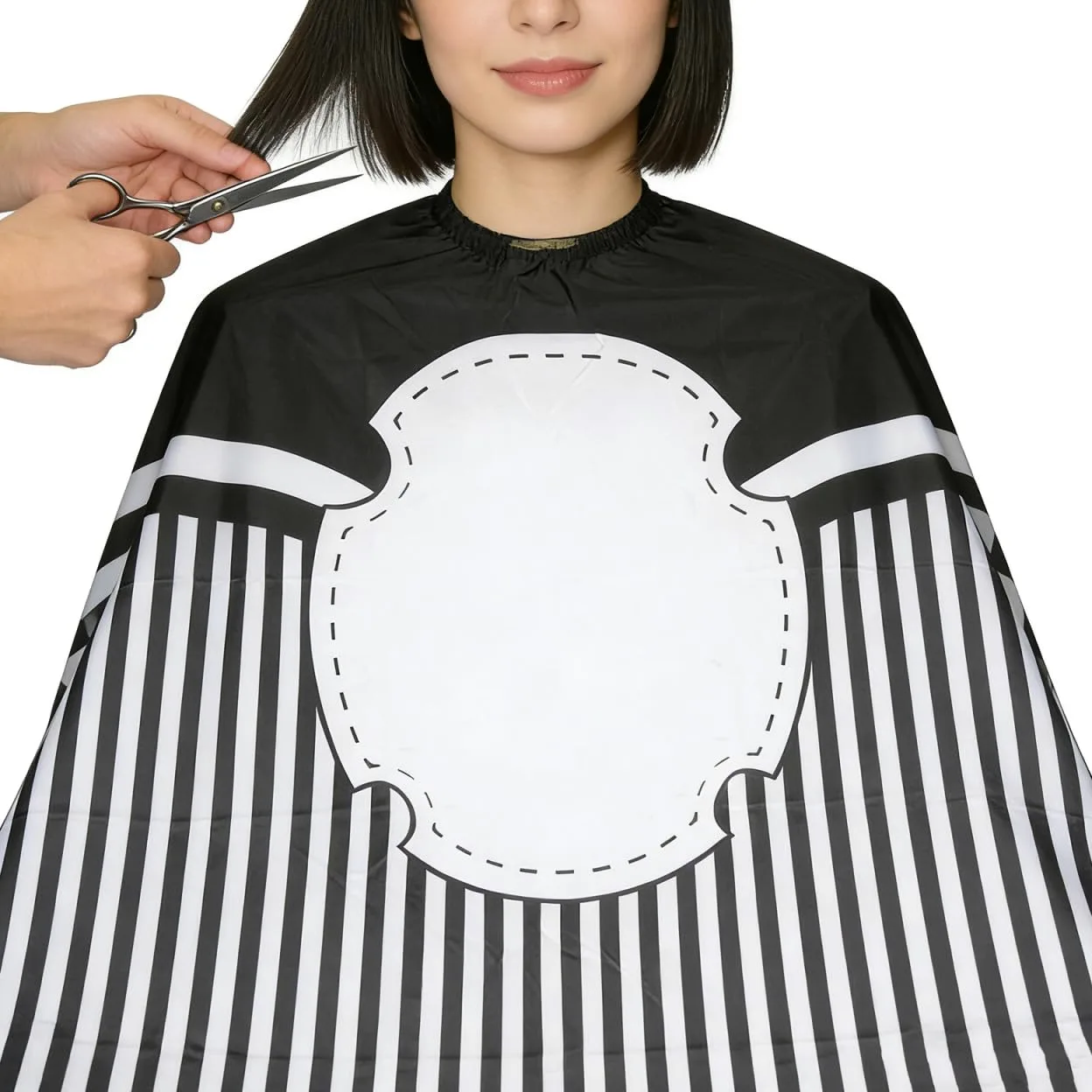 4 capas de peluquería 160 x 140 cm, capa de poliéster impermeable con patrón de lámpara giratoria, diseño práctico para corte de pelo y peluquería, delantal de peluquería profesional,
