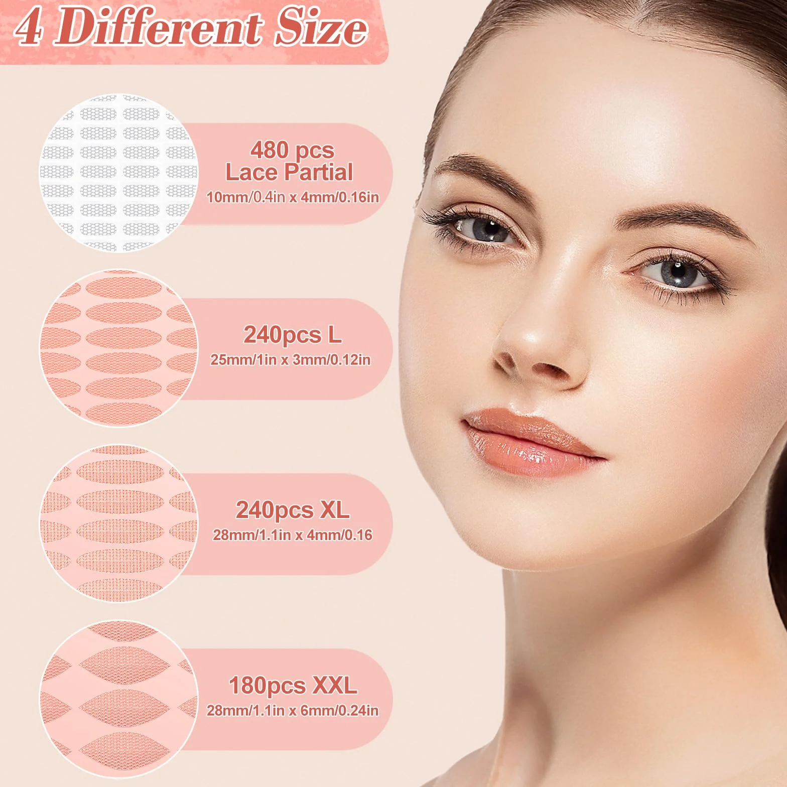 Remedio Cinta para Párpados Caídos Eyelid Lift Pegatinas L XL XXL