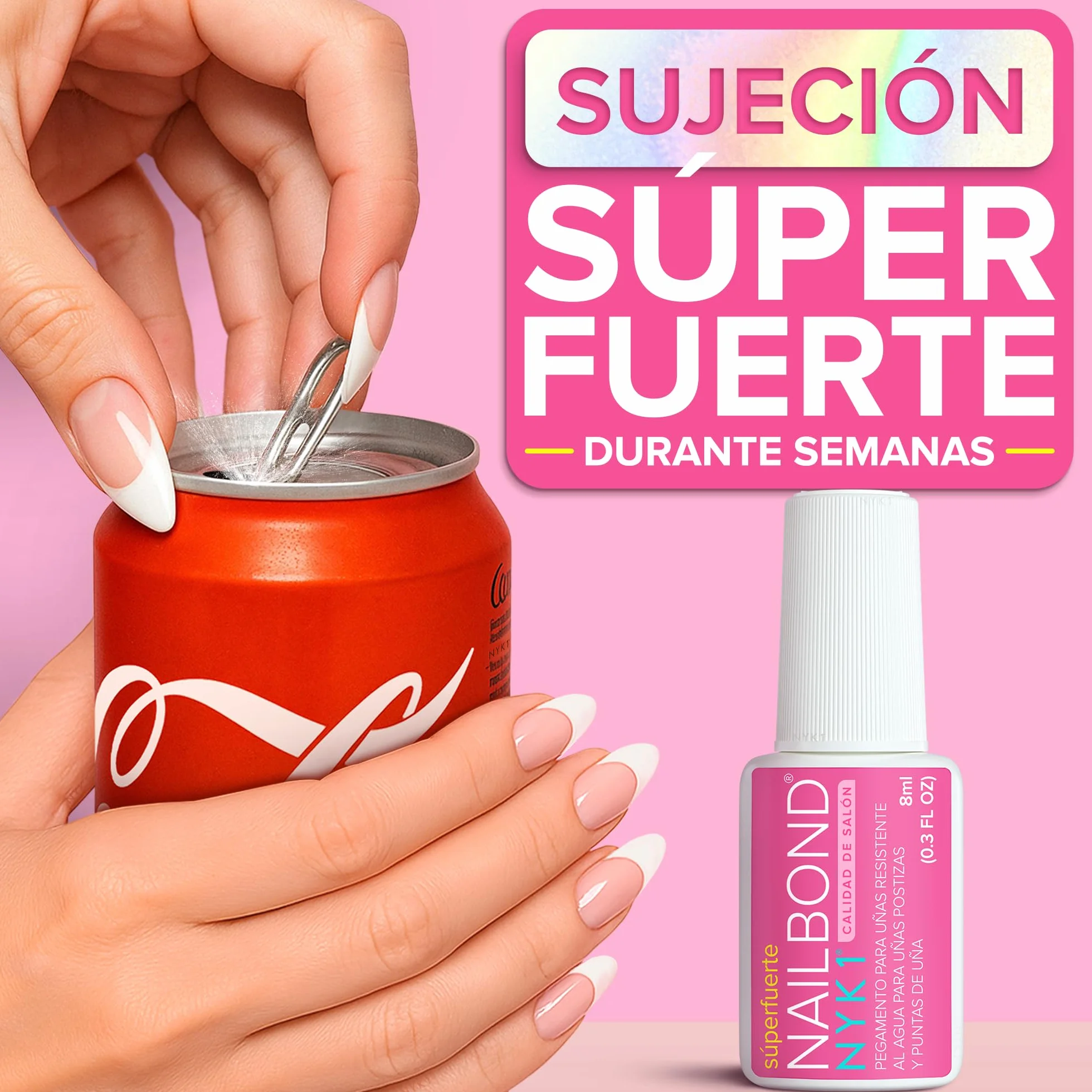 NYK1 NailBond Pegamento Uñas Postizas Súper Fuerte 8ml Larga Duración Máxima Resistencia
