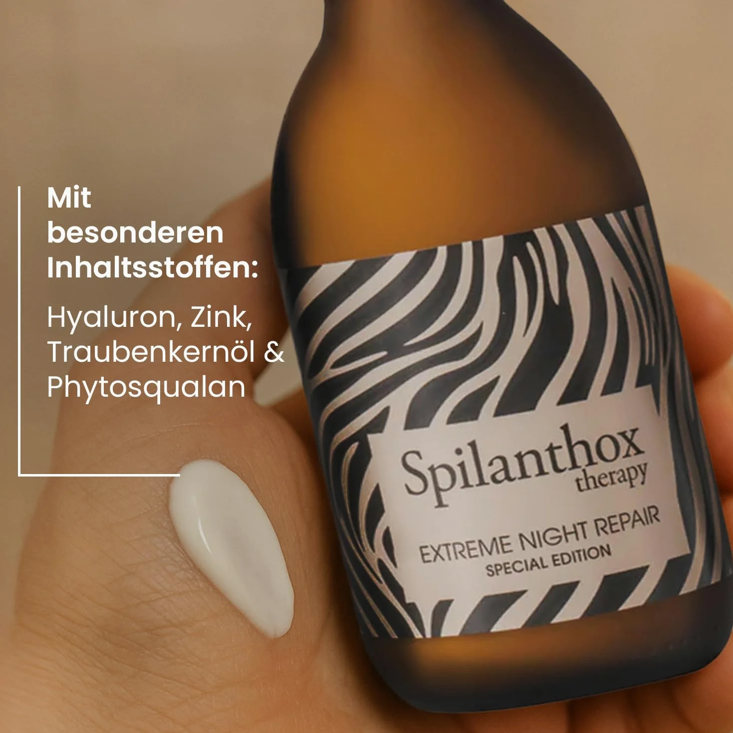 Spilanthox therapy - Extreme Night Repair Special Edition Zebra 200 ml - Crema facial para reducir las arrugas - Cuidado facial antiedad - Spilantol, ácido hialurónico y zinc - Cosmética natural