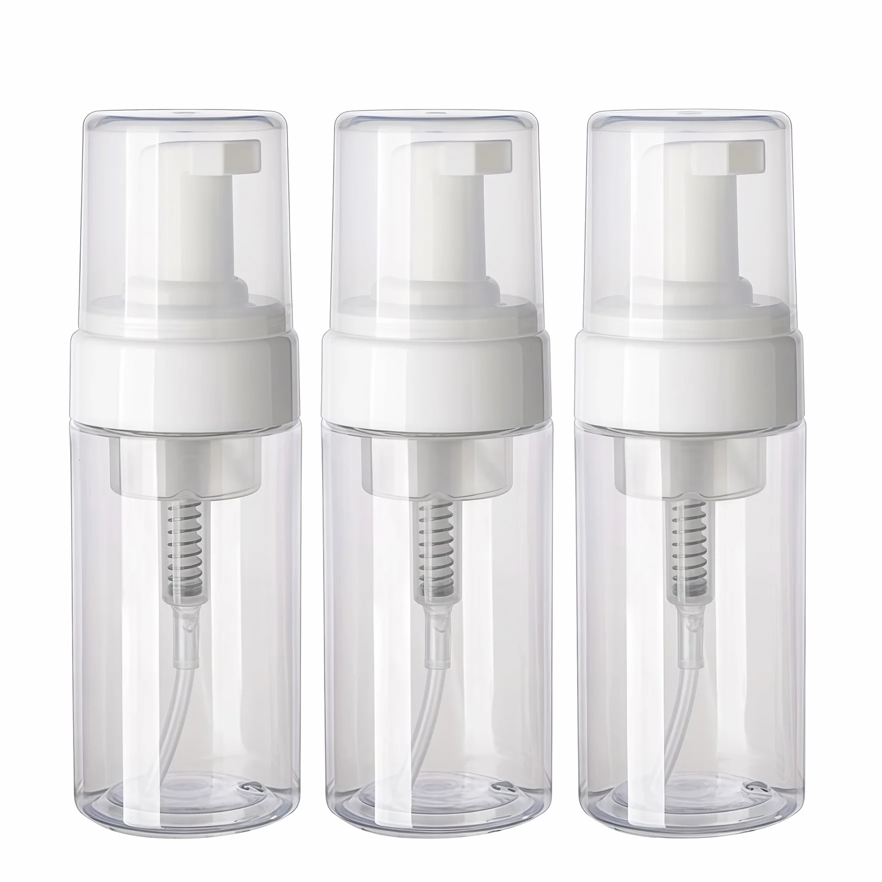Botellas vacías de espuma 3.4 oz 100 ml plástico transparente rellenables dispensadores de jabón para viajes