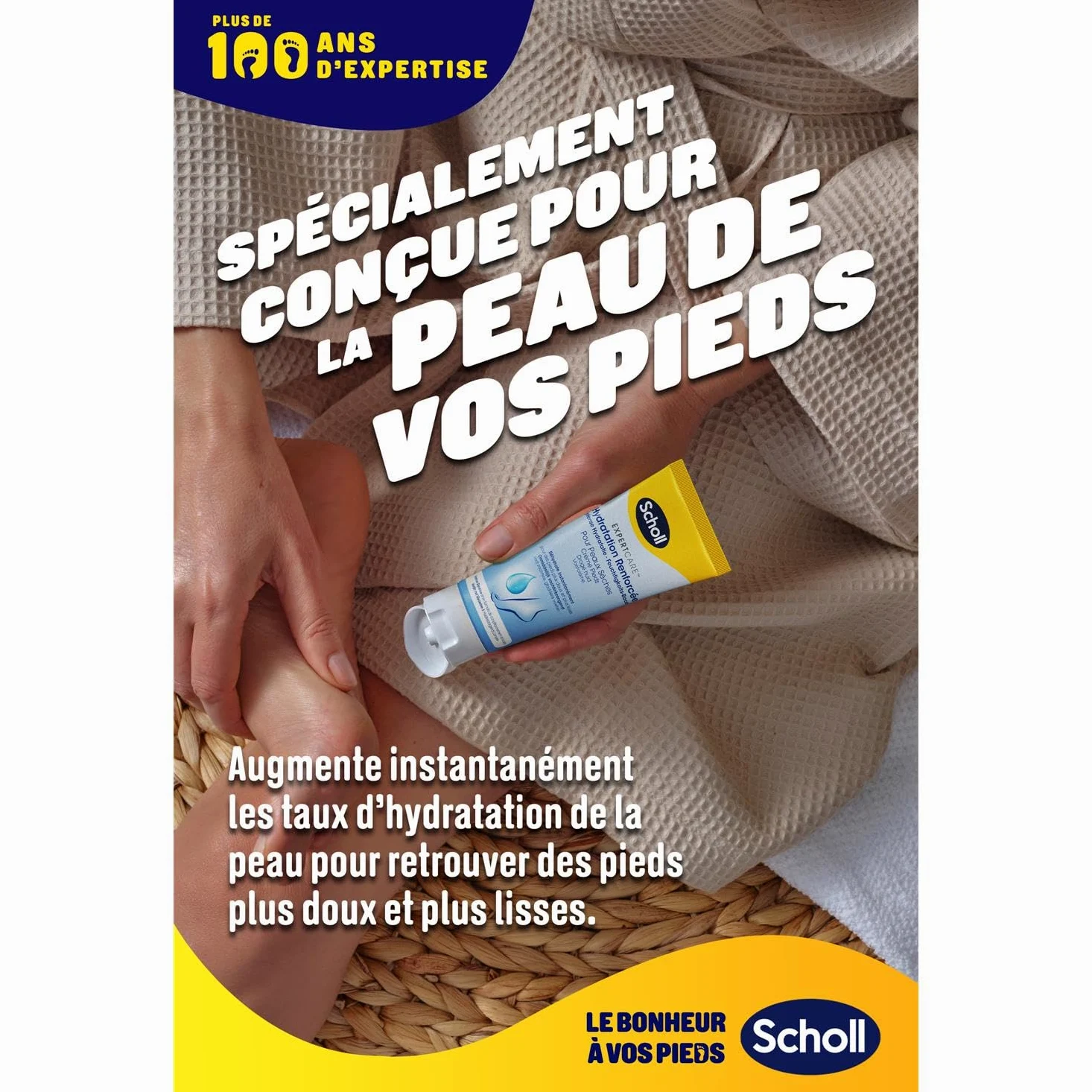 SCHOLL Crema hidratante intensificada para piel seca, 75 ml, paquete de 6