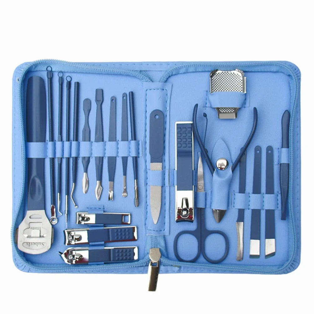 Juego de cortaúñas para manicura, cortaúñas, Cortador de uñas, Cuidado, pedicura, alicates para Piel Muerta, Herramientas con Estuche