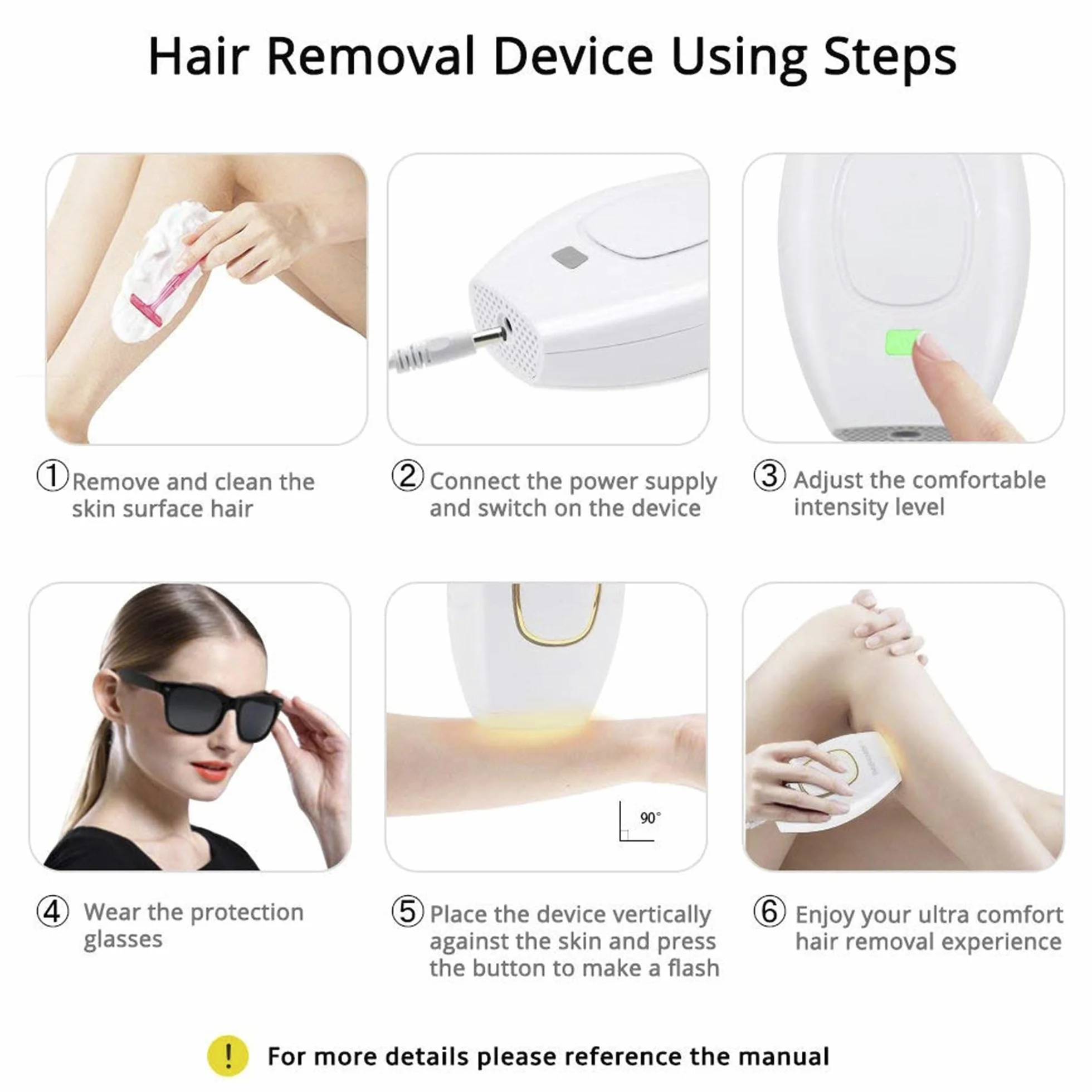 Depiladora Láser Permanente en Casa, Máquina Depilación 5 Niveles Energía, Compacta, Segura e Indolora, Facial y Corporal (Negro)