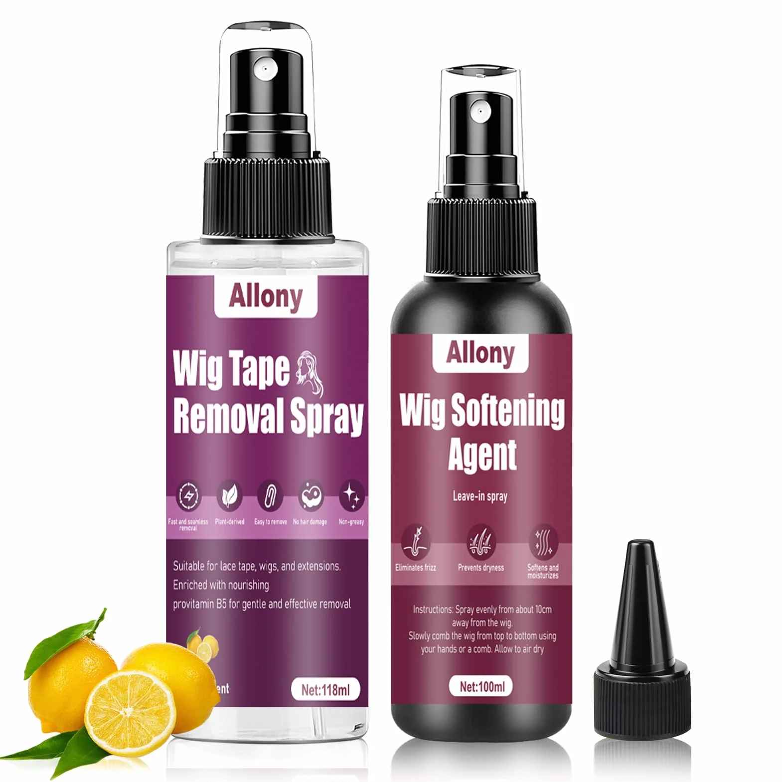 ALLONY Removedor de Extensiones Adhesivas 118ml, Spray Alisante para Pelucas 100ml