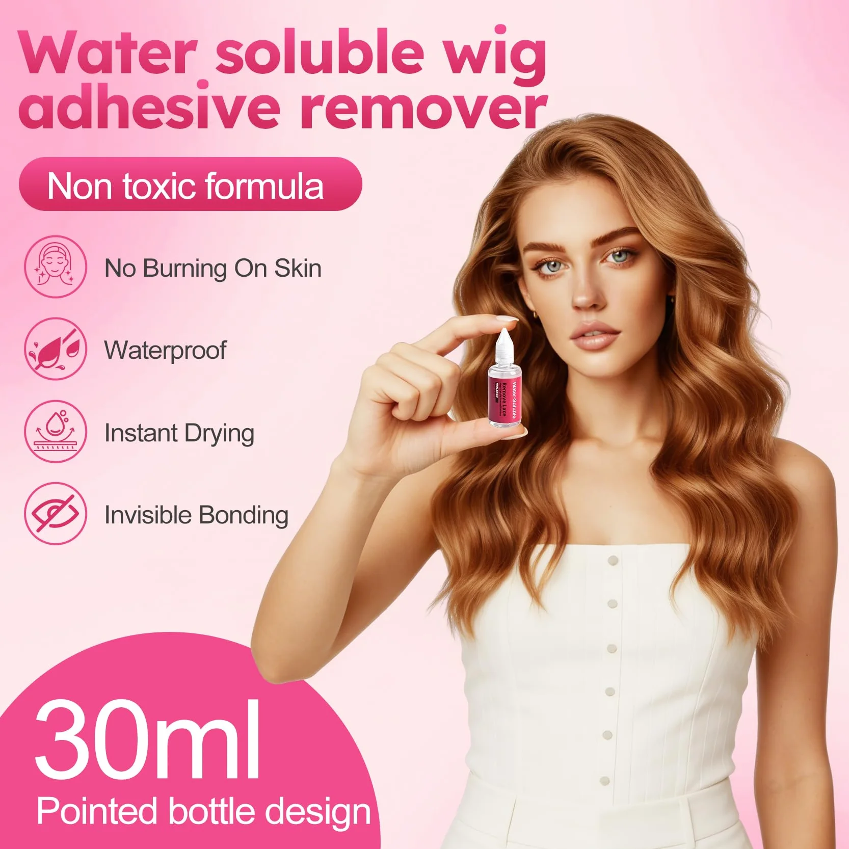 Removedor de Adhesivo para Pelucas de Encaje, 30 ml