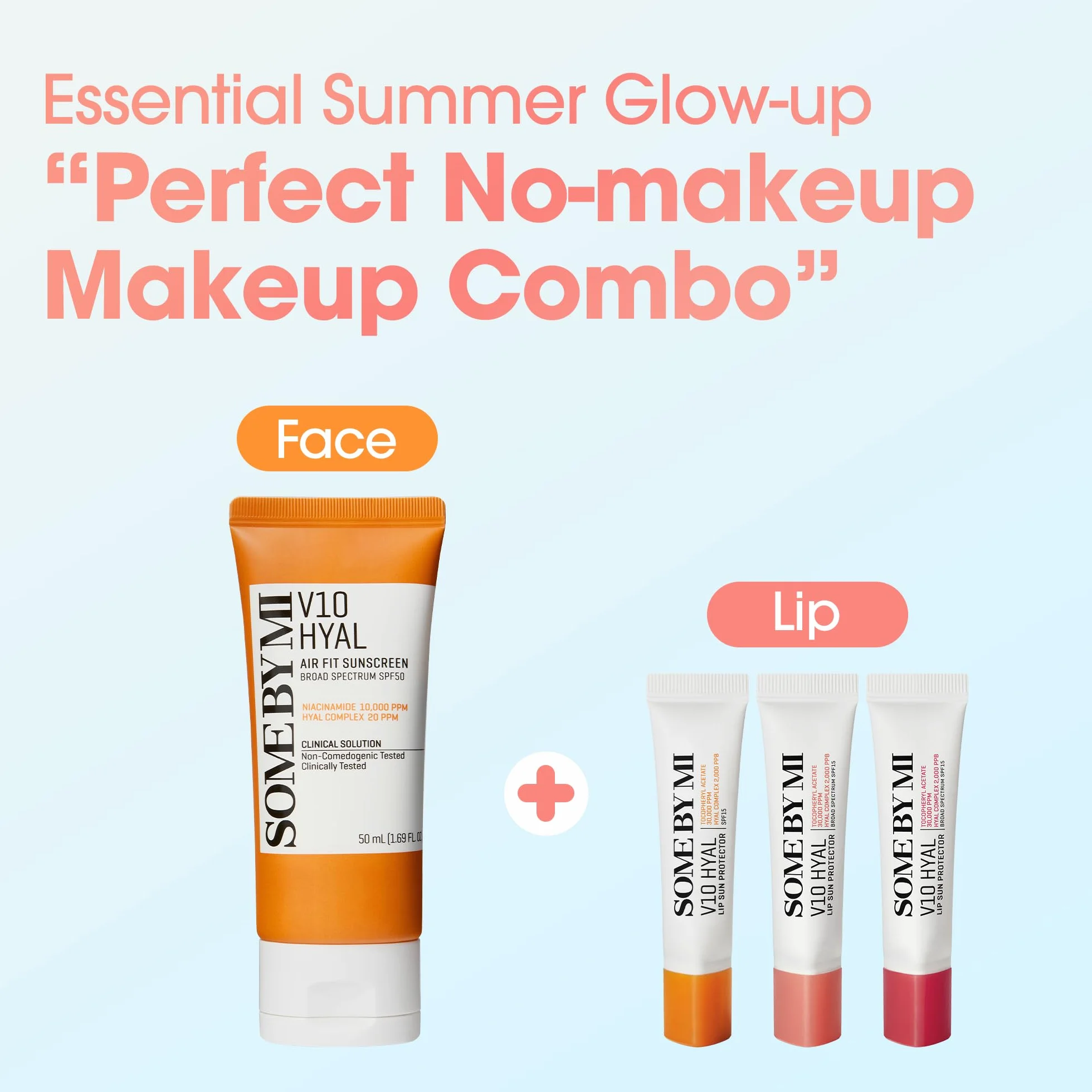 SOME BY MI V10 Hyal Lip Sun Protector Rosy Bálsamo labial coreano SPF 15 13g Pack de 2