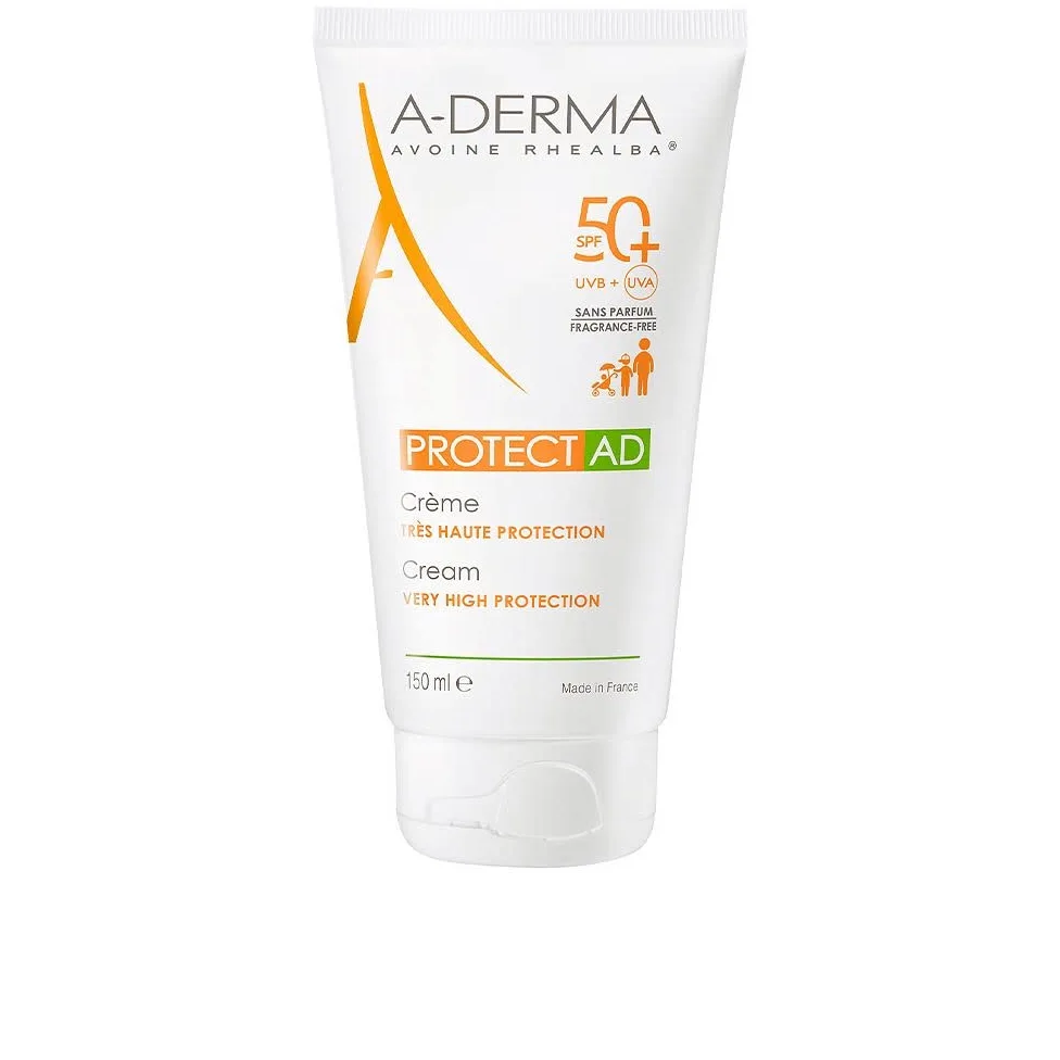 3 A-Derma Protect Ad Cream SPF 50 + 3 x 150 ml, alta protección para pieles atopcas, oferta ahorro