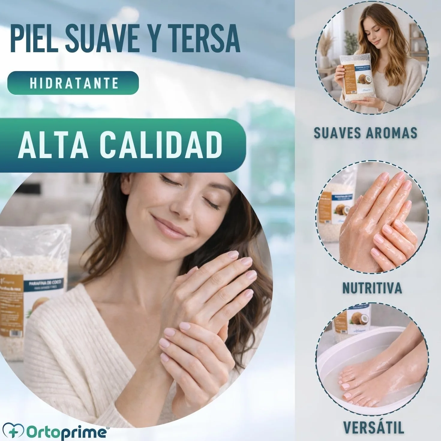 Parafina para Manos y Pies Pack 3x3000ml Profesional Hidratante Coco