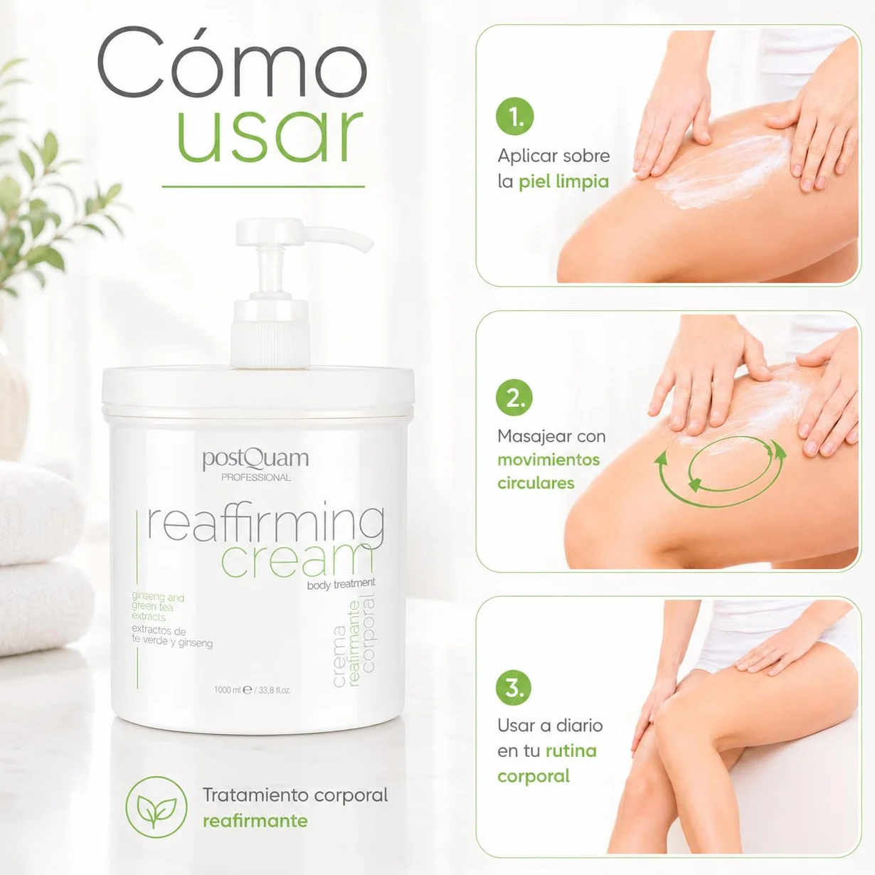 Crema Reafirmante Corporal 1000 ml Tratamiento Intensivo Antiflacidez