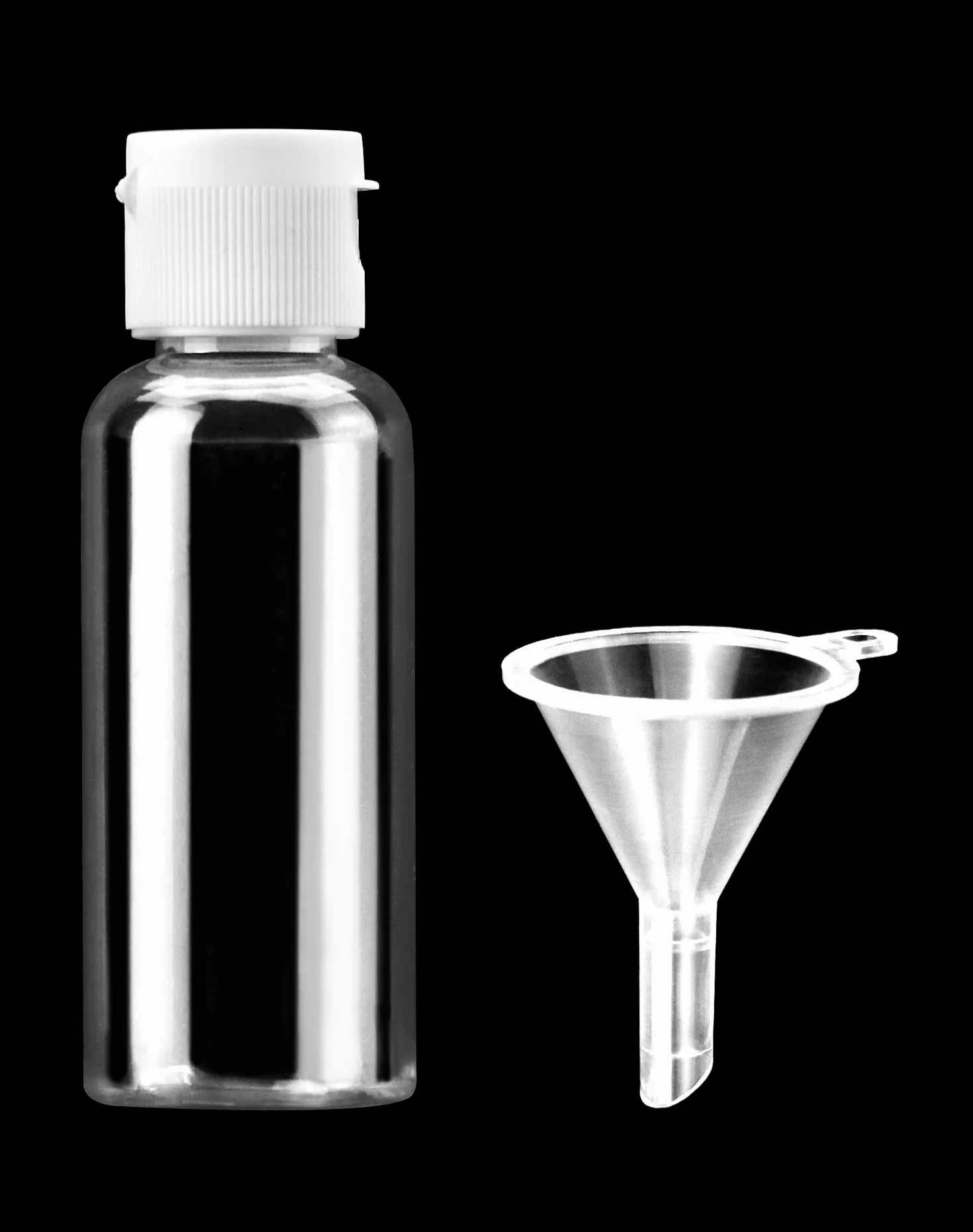 QWORK 12 Pcs Botellas De Viaje 50 Ml, Botes Rellenables Transparentes Con Embudo, Para Champú Gel Ducha Loción