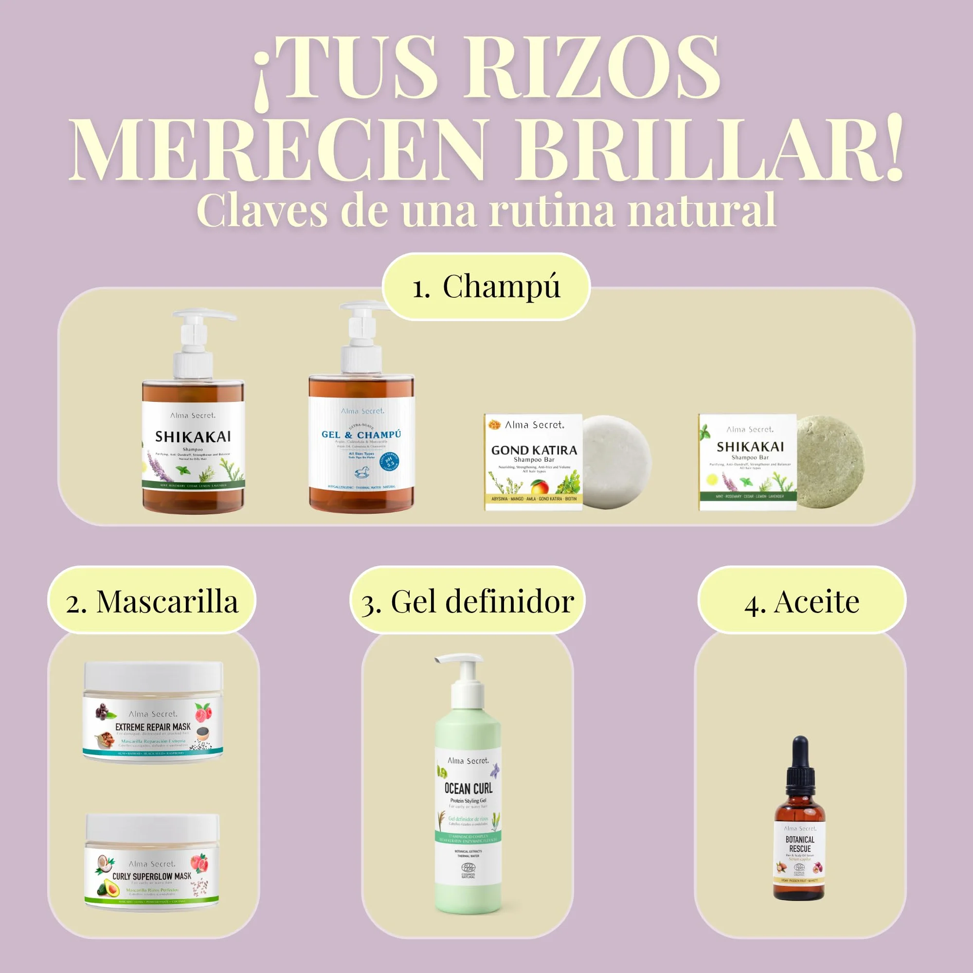 ALMA SECRET Ocean Curl Gel definición y activador de rizos 250 ml