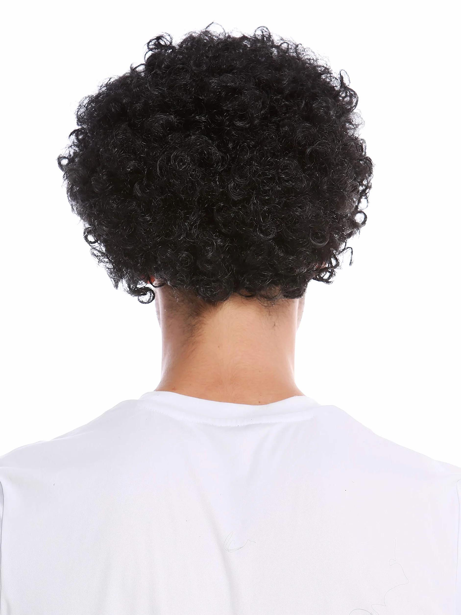 WIG ME UP Peluca Mujeres Hombres Halloween Carnival Rizado Afro Corto Negro