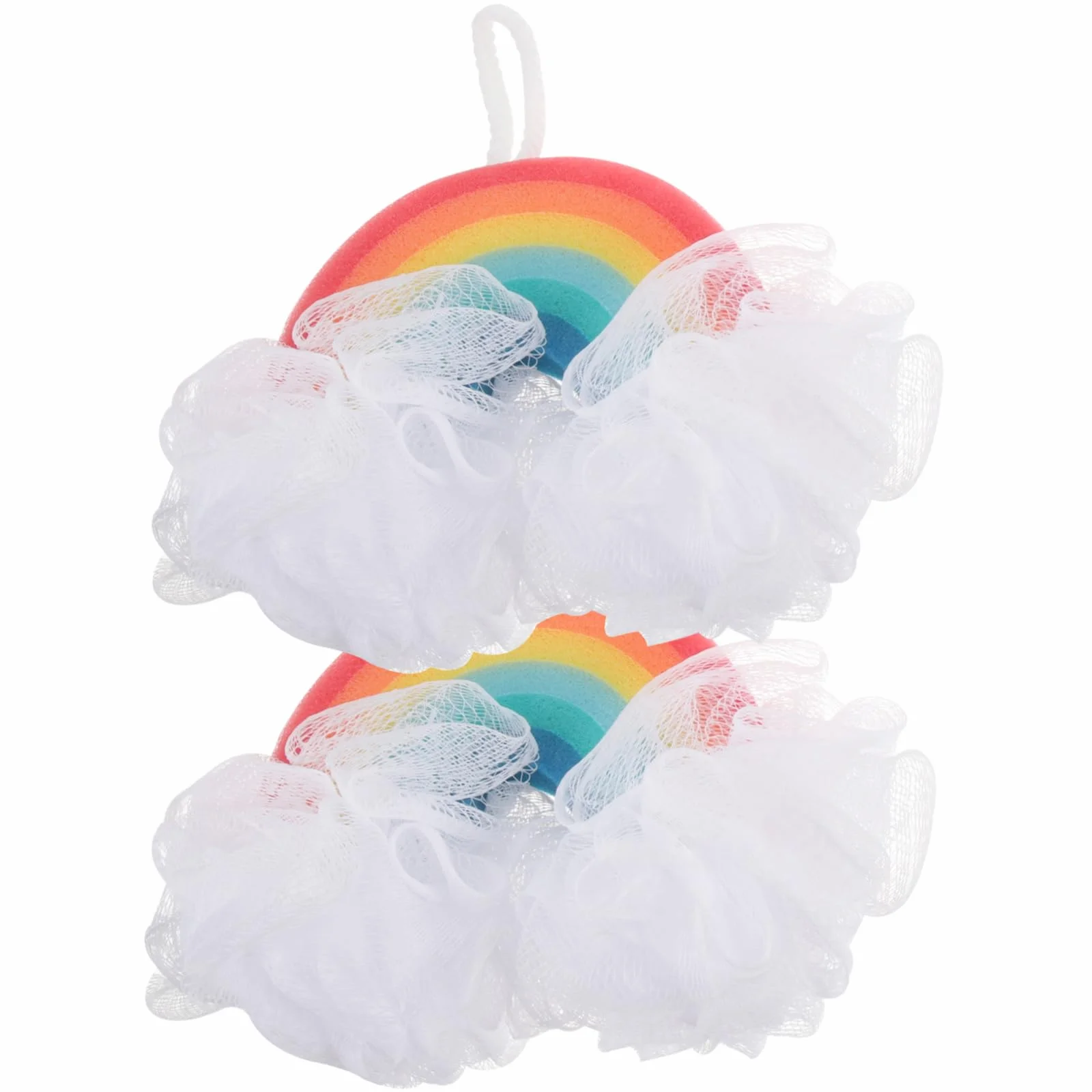 Esponja de Baño Arcoíris 2 Piezas de Esponja para Niños | , Exfoliante Corporal, para Ducha, Formato Compacto, Adecuado para Bebés y Pequeños