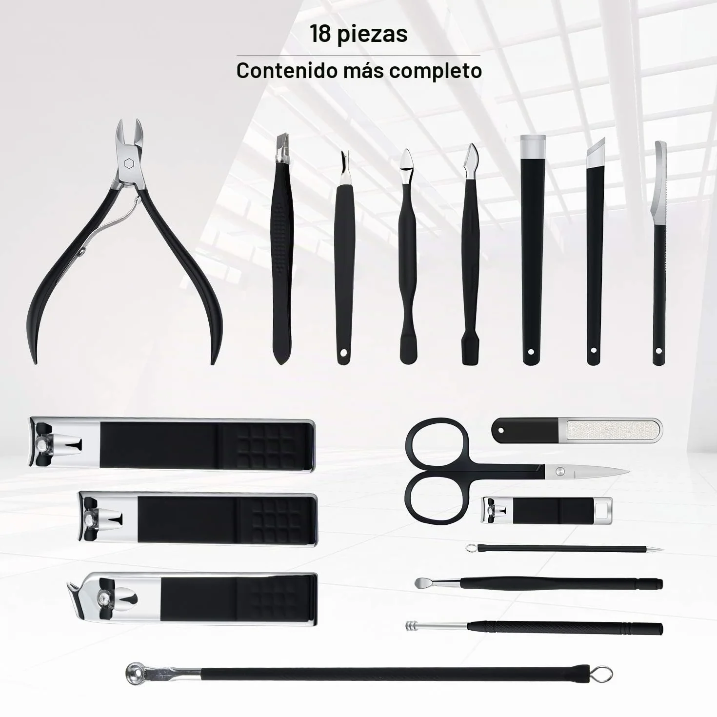 Cortaúñas Acero Inoxidable Grooming Kit Set 15 Piezas Manicura Pedicura