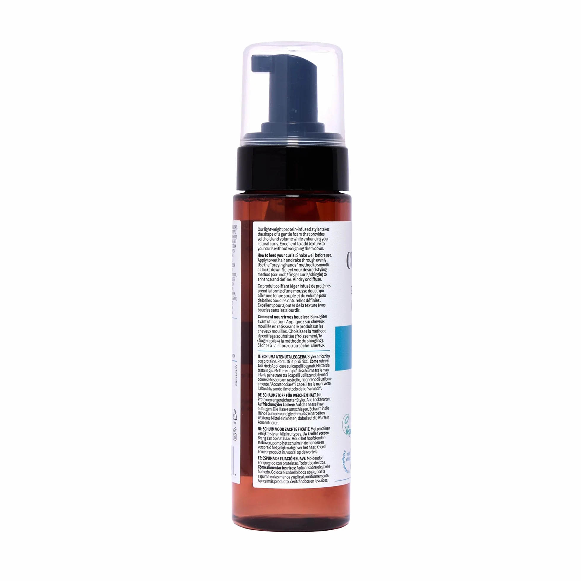 Curlsmith Bouncy Strength Volume Foam - Espuma fortalecedora para volumen, todo tipo de rizos, vegano, 7.5 oz