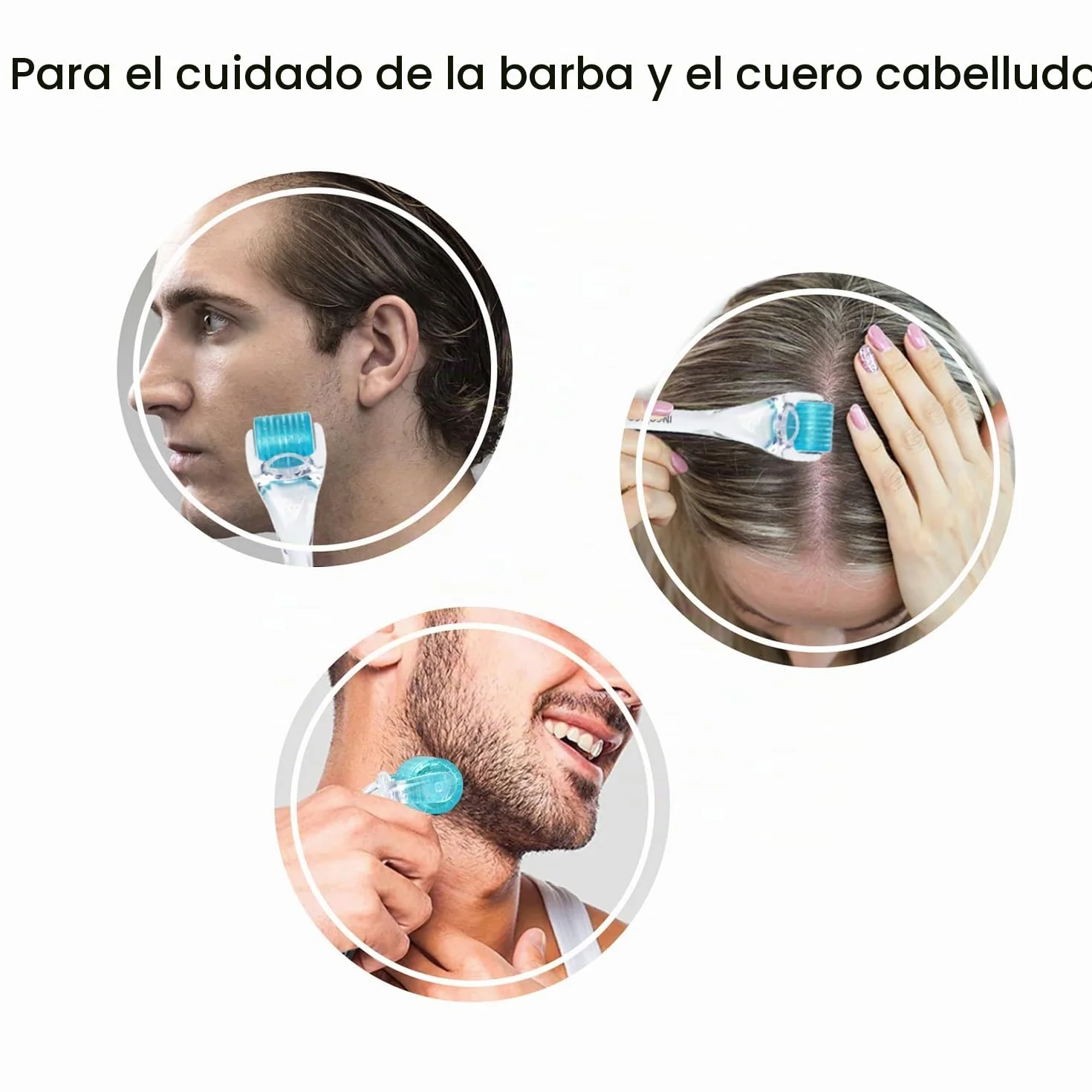 Derma Roller 0.5 mm Titanio Aguja, Microneedling Roller para Crecimiento de Cabello y Barba