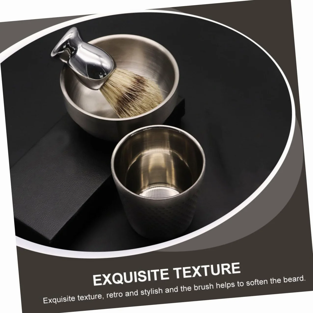 Angoily 3juegos Para Hombres Brocha y Bowl De Inoxidable Kit Práctico Para Afeitar Casa o Barbería Incluye Jabón y Cepillo De Cuidado Personal