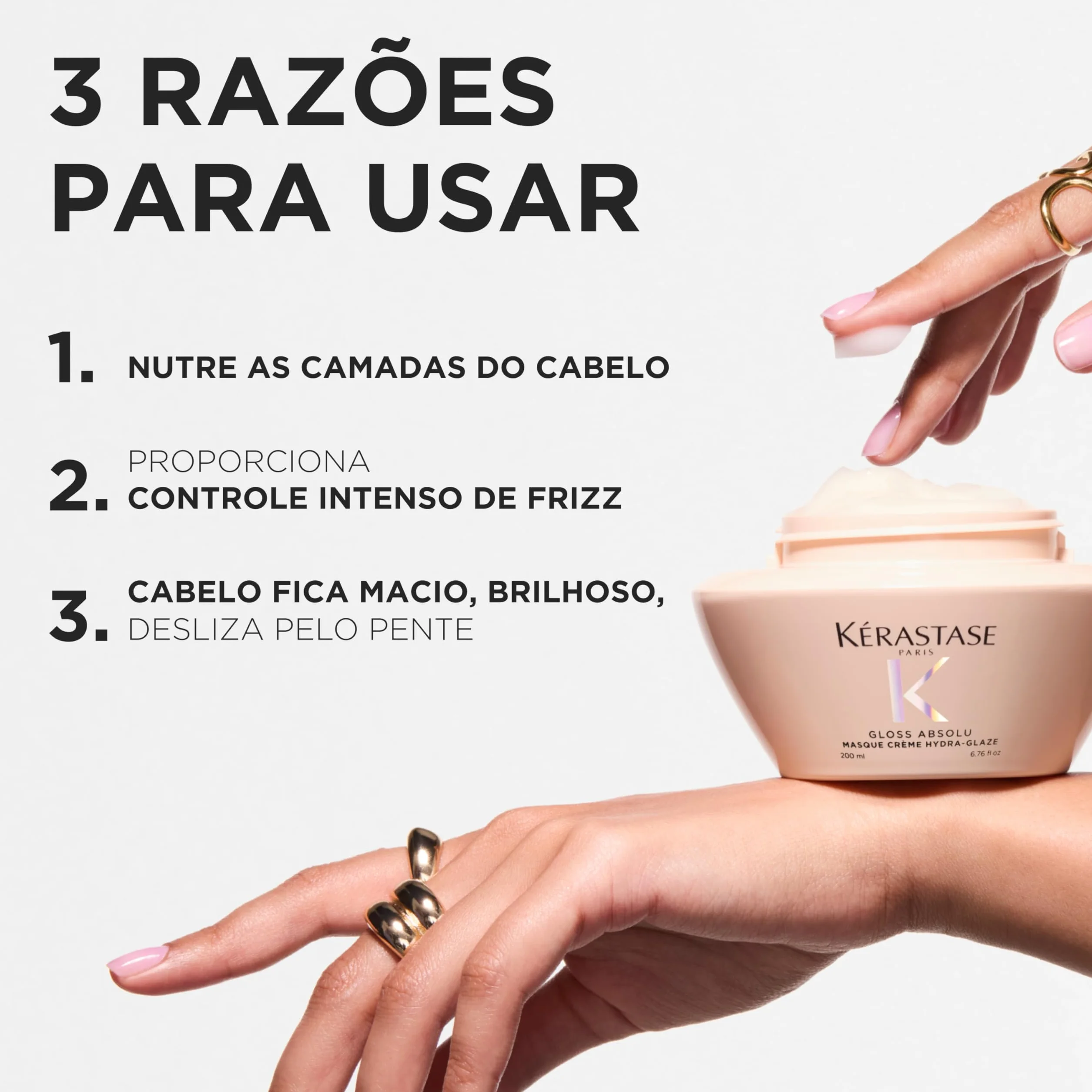 Kérastase Gloss Absolu Masque Crème Hydra-Glaze Mascarilla Cabello Encrespado 200 ml