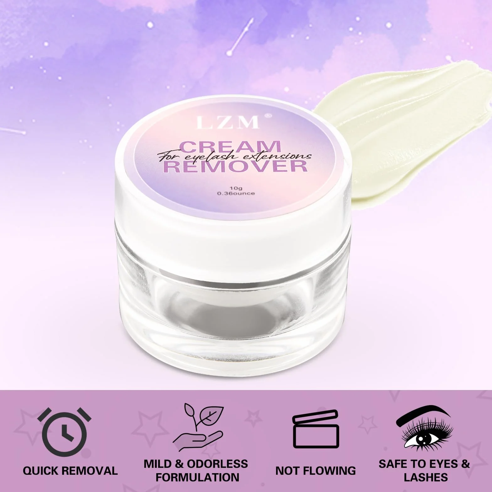 LZM Crema Removedor De Pestañas Removedor De Pegamento 10g Extensión De Pestañas Eyelash Extension Remover Lash Remover Removedor De Pestañas Pelo a Pelo
