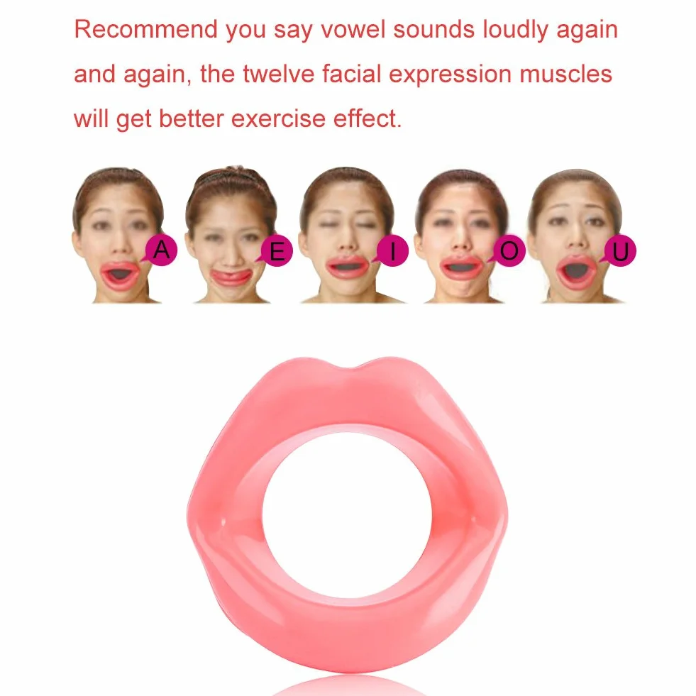 Silicona Entrenador de Labios Lifting Facial Tensor Muscular Antiarrugas