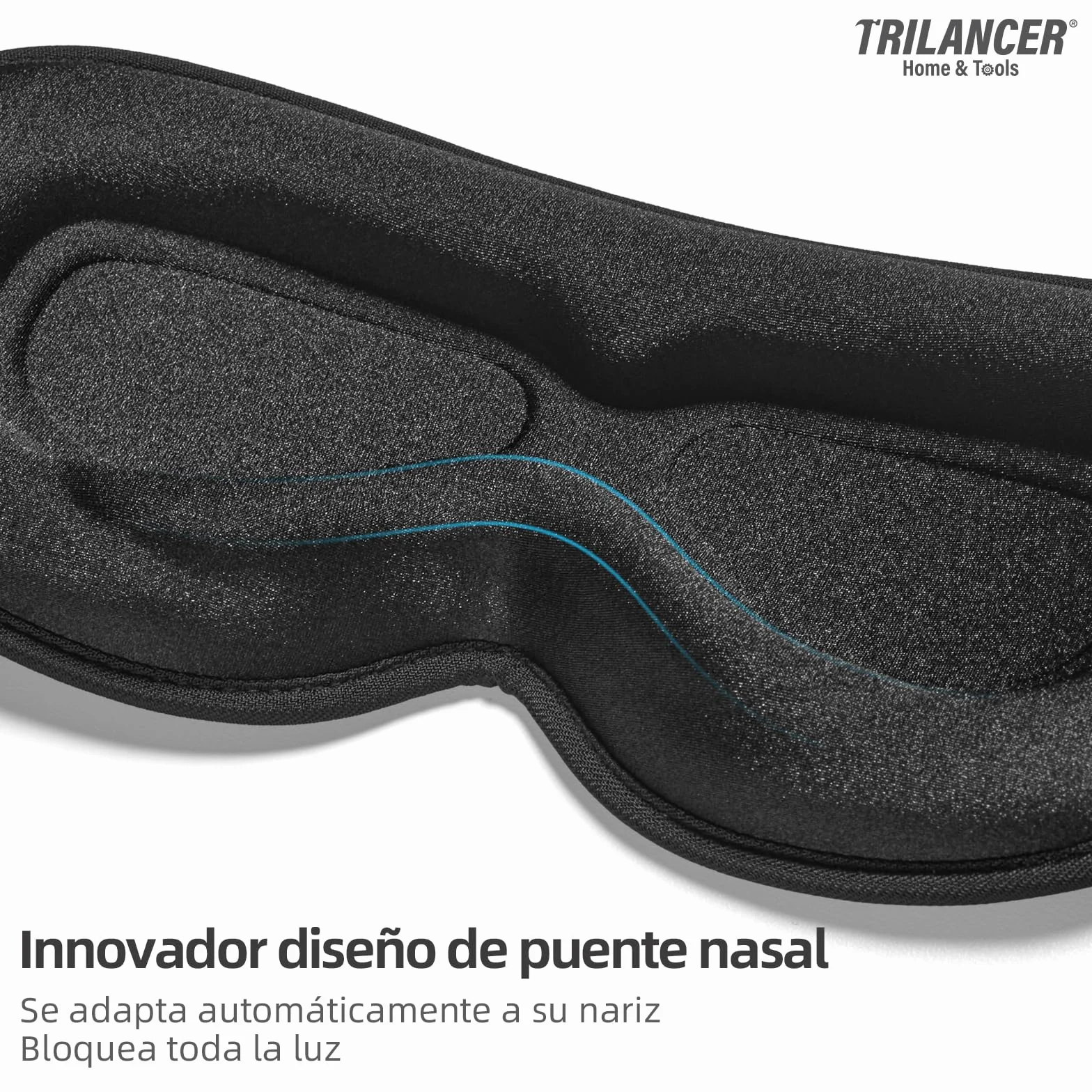 Trilancer Antifaz para Dormir Sin Luz, Mascara para Dormir, Tapa Ojos, Cubre Ojos, Negro