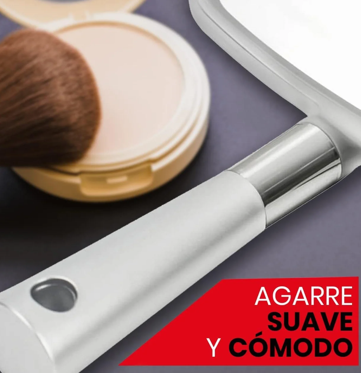 Mirrorvana Espejo de Mano Grande para Clínica Dental, Salón de Belleza, Afeitado y Maquillaje (Plata)