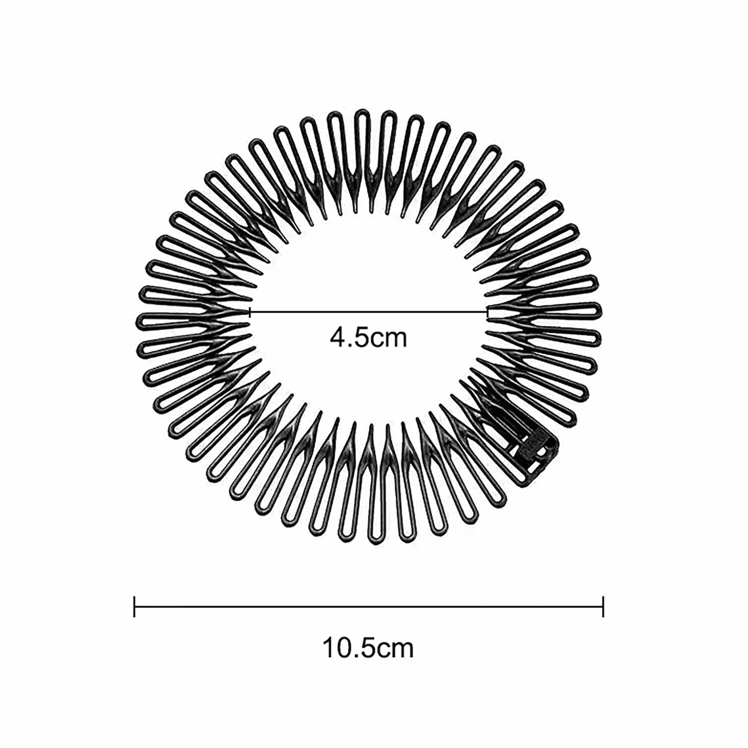 Peines de Estiramiento Circular Completo, Diadema Elástica Mujer, Bandas para Cabello Zigzag, Plástico