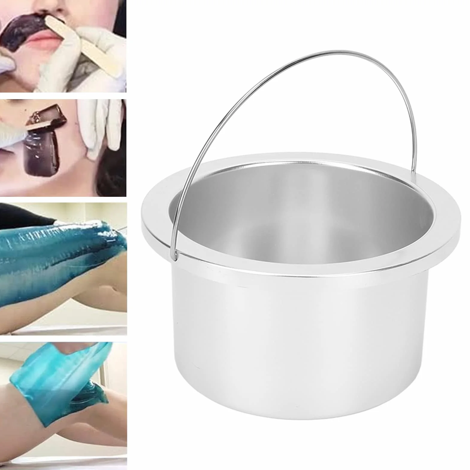 Sorandy Olla de Repuesto para Calentador de Cera, Olla Interior de Aleación de Aluminio Duradera, Calentamiento Rápido para el Hogar o el Salón, Tamaño de 4,13 Pulgadas