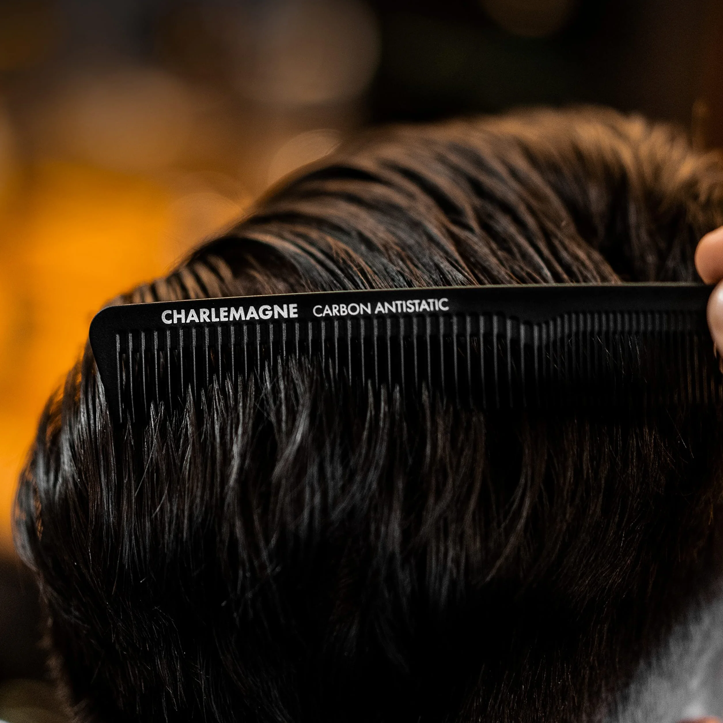 Charlemagne Peine para el Cabello de Carbono Premium Anti-irrompible Anti-estático Doble Cara Hombre Mujer