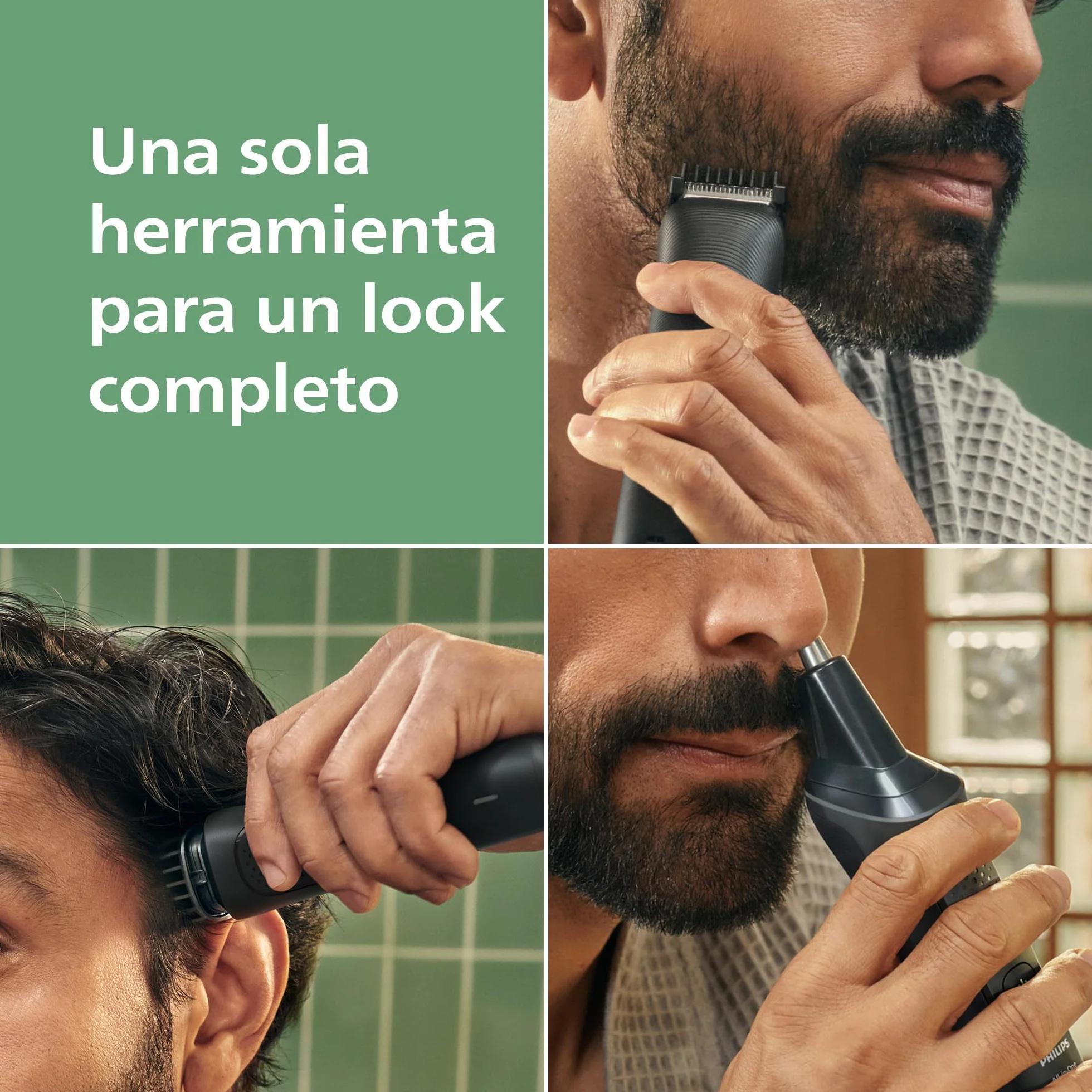 Philips Recortadora Todo En Uno Series 3000, Kit 7 en 1, Afeitadora y Cortapelos Hombre, MG3930/15