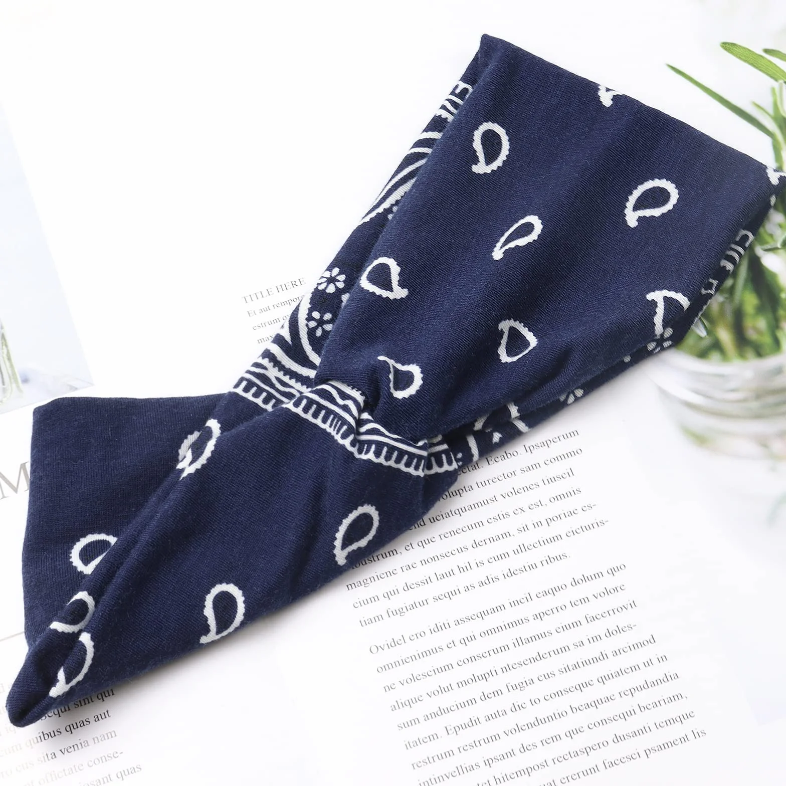 Kavya Diademas Elástico Cinta de Pelo Suave 6 Piezas Boho Thin Hijab Accesorios para Mujer Yoga Deportes