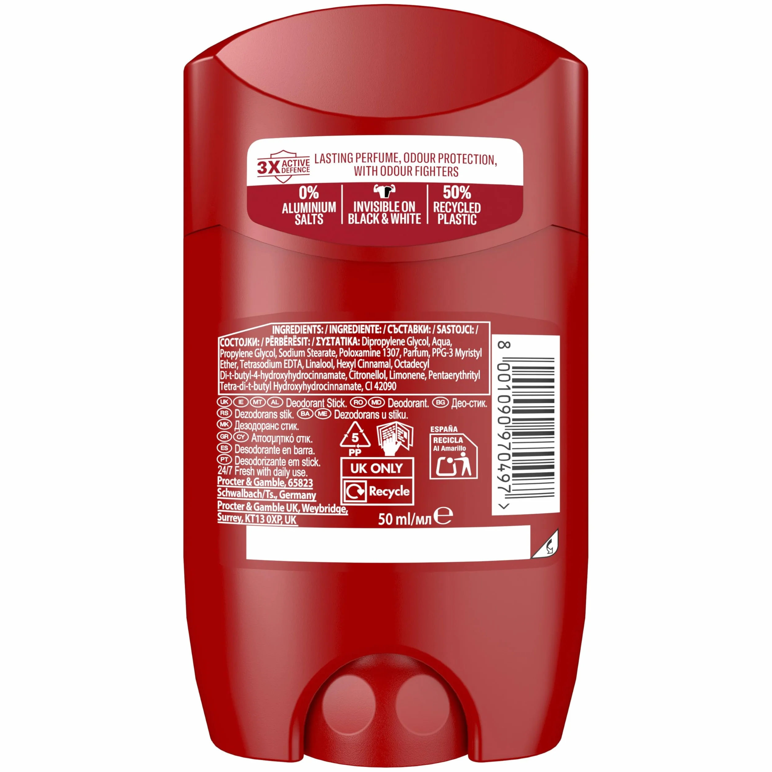 Old Spice Capitán Desodorante En Barra Para Hombres 50 ml 6 pack