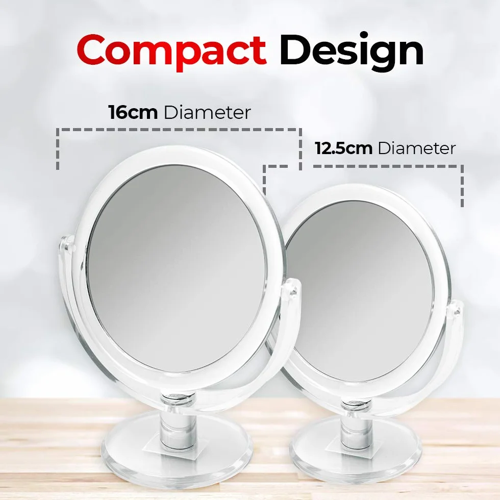 Espejo de Pie Translucent Doble Magnifying Diam 16 cm Llanura