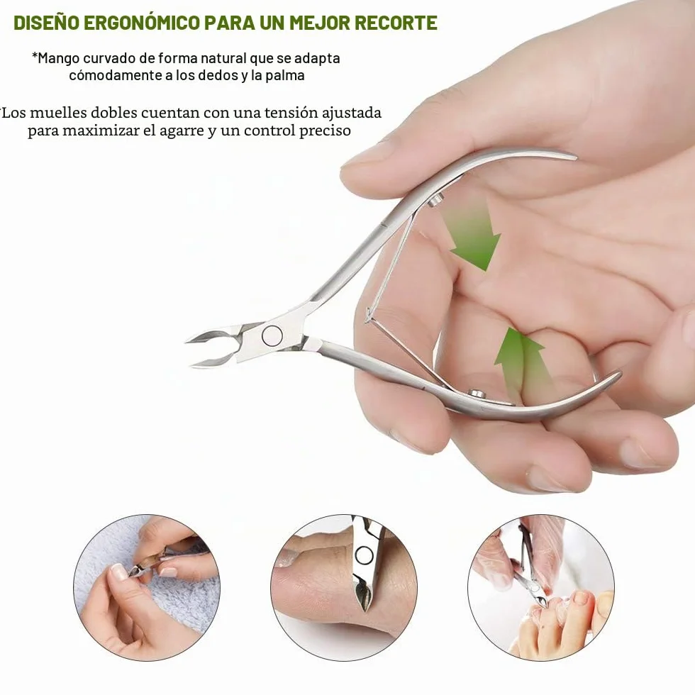 BEZOX Alicate para cutículas de acero inoxidable - cortador y removedor profesional
