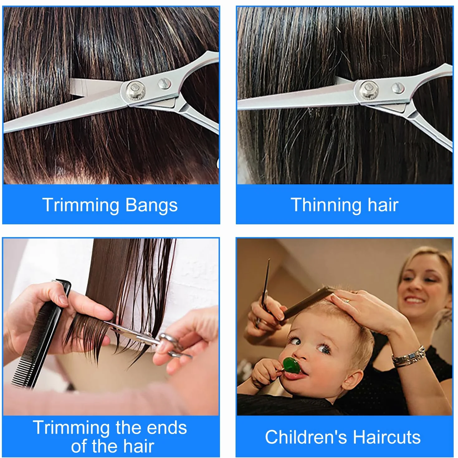 Tijeras Peluqueria Profesional Acero Inoxidable para Mujeres Hombres Niños