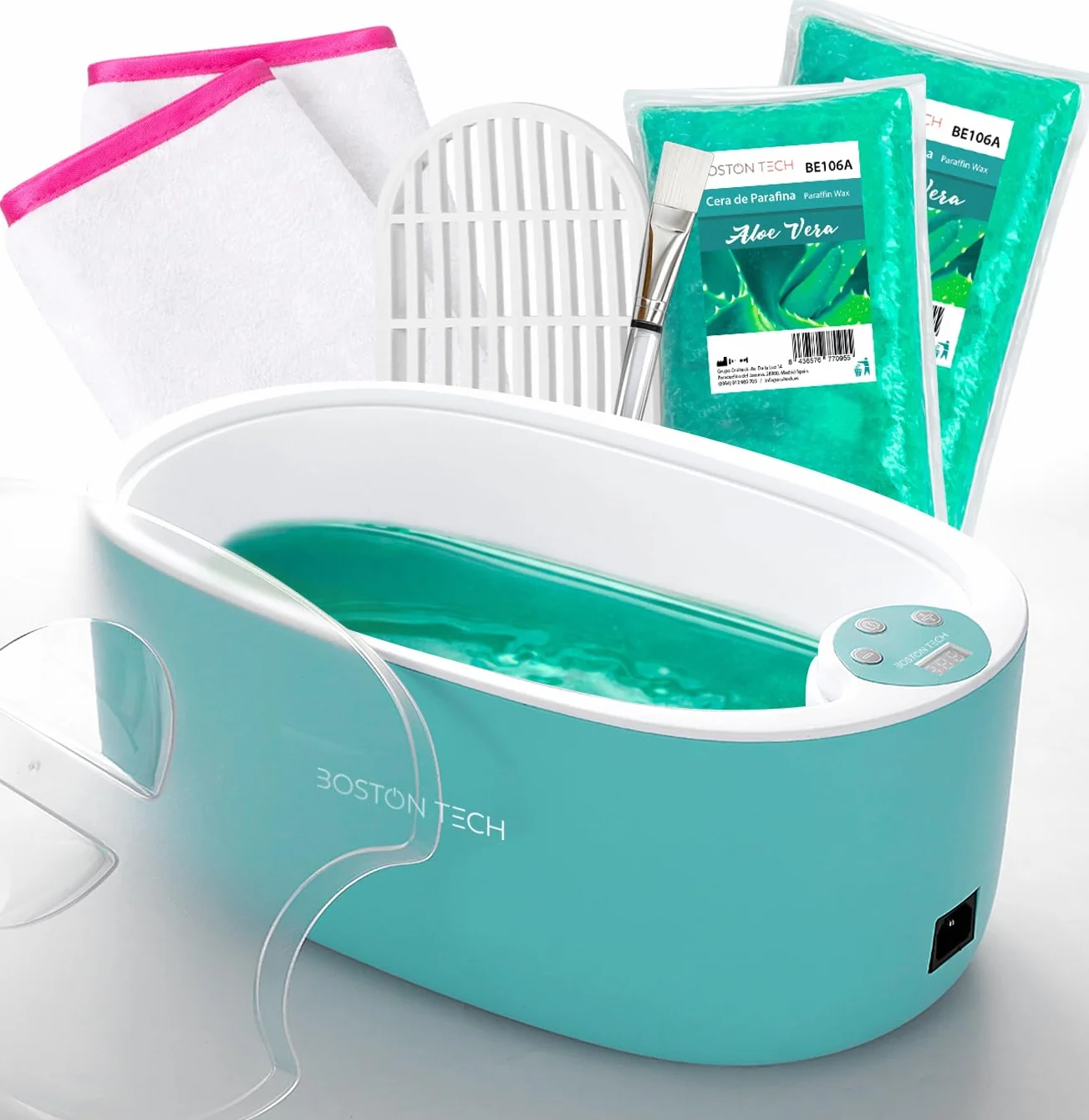 Baño de Parafina para Manos y Pies Boston Tech 5L + 2 Bloques de Cera 900g Accesorios Premium