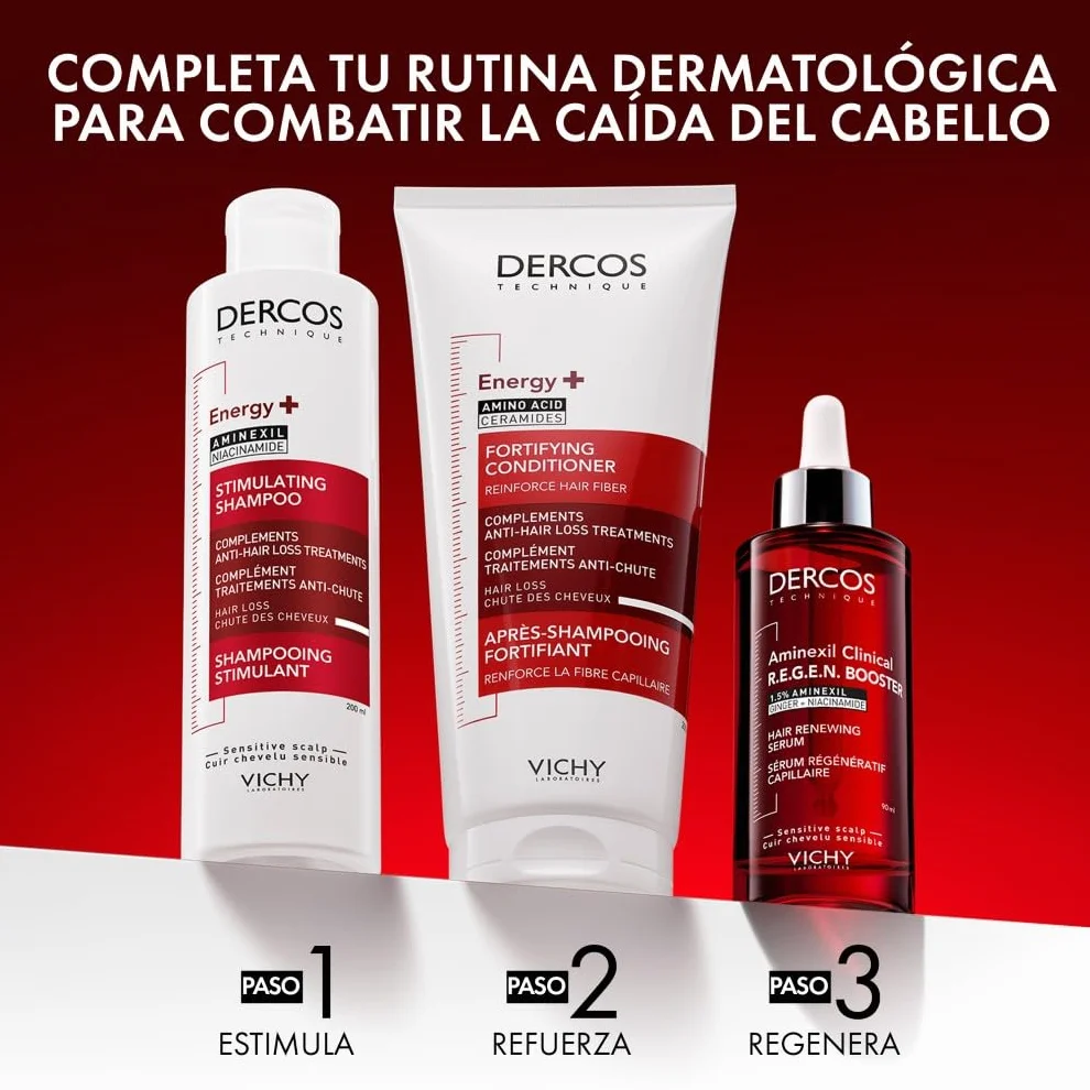 Vichy Dercos Aminexil Clinical R.E.G.E.N. Booster Sérum Regenerador Capilar Reduce Caída Crecimiento Cabello
