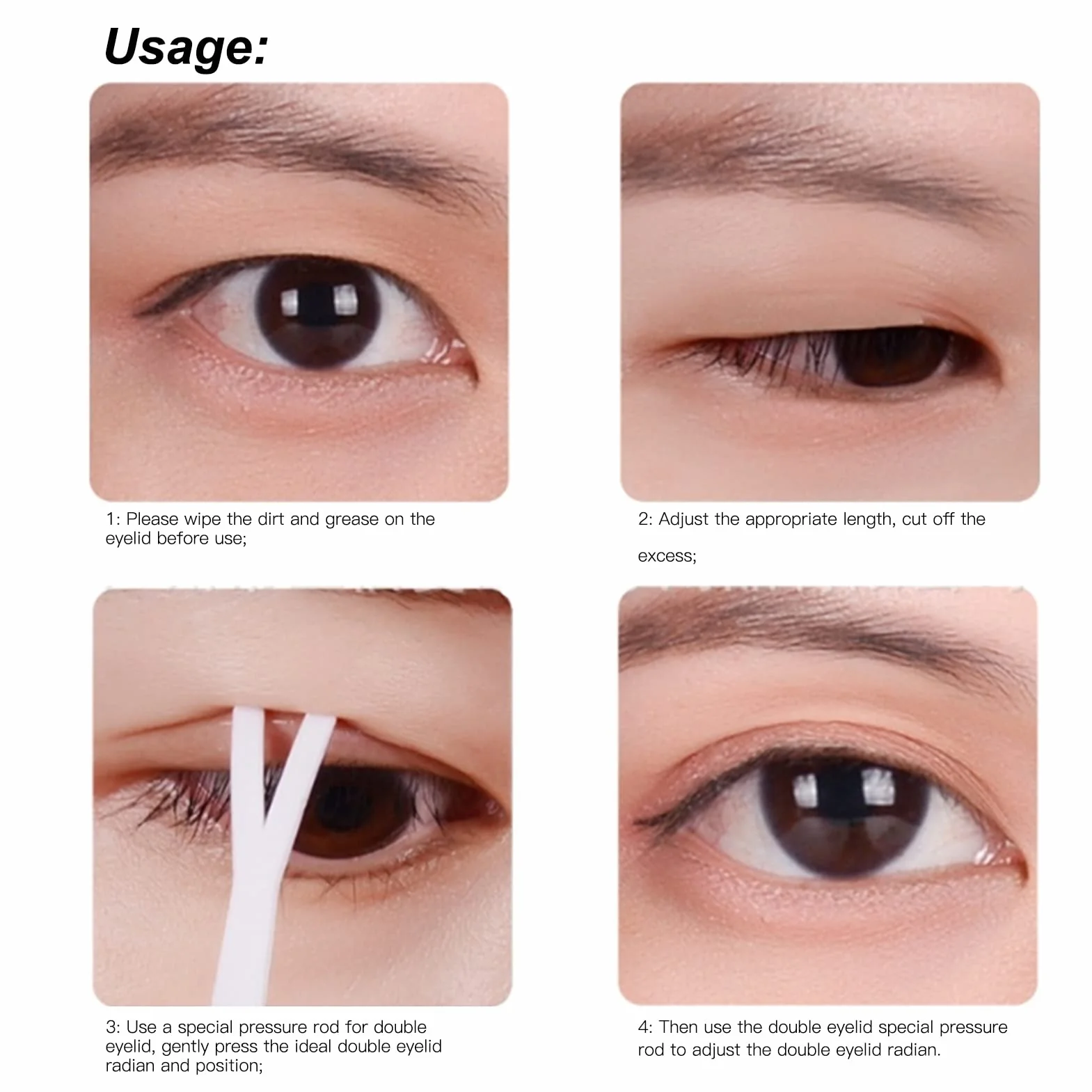 Cinta de Párpados Invisible Natural 240 Pares Transpirable Autoadhesivo Decoración Ojos Grandes