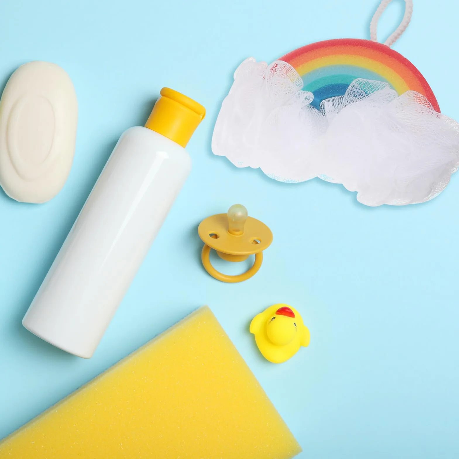 SHERCHPRY Esponja de Baño Infantil Arcoíris 2 Unidades Esponja Exfoliante para Piel Delicada Duradero Adecuado para Ducha y Cuidado Diario