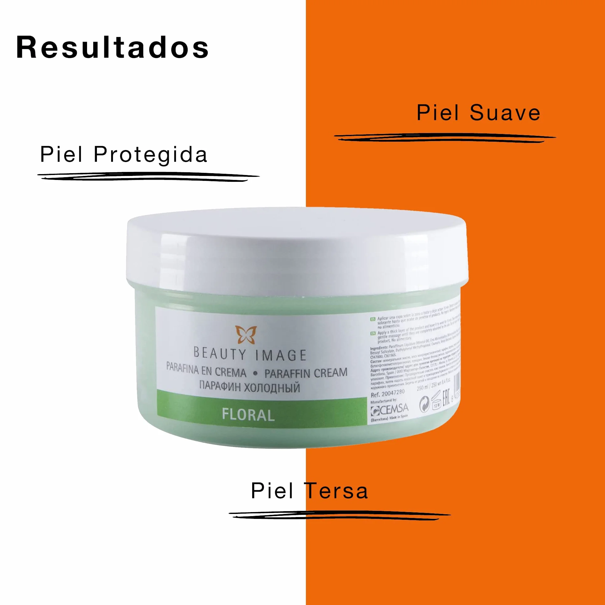 Parafina en Crema para Manos y Pies, 250 ml, Aroma Floral - Tratamiento Hidratante para Pieles Sensibles