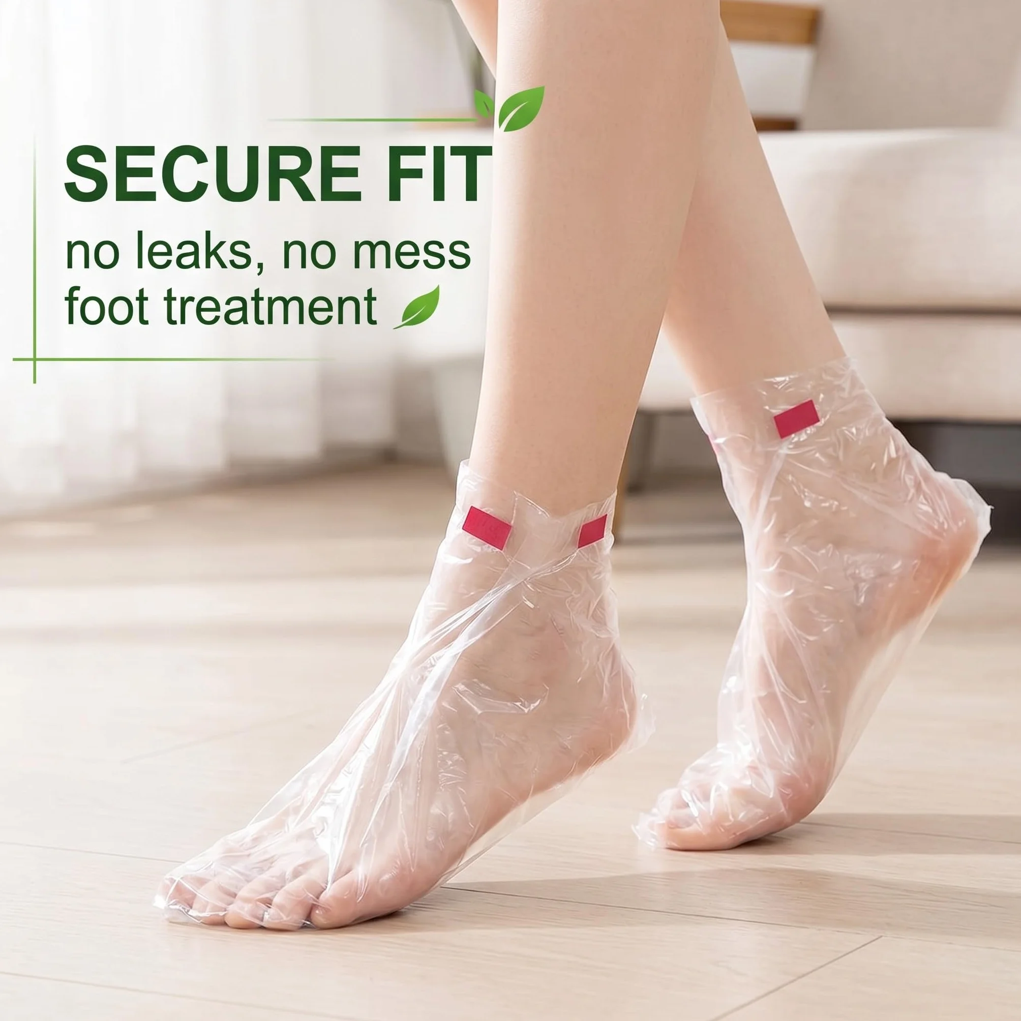 Calcetines Desechables Plástico Pedicura 200 piezas Máscara Manos Pies Baño Parafina Cera Caliente SPA