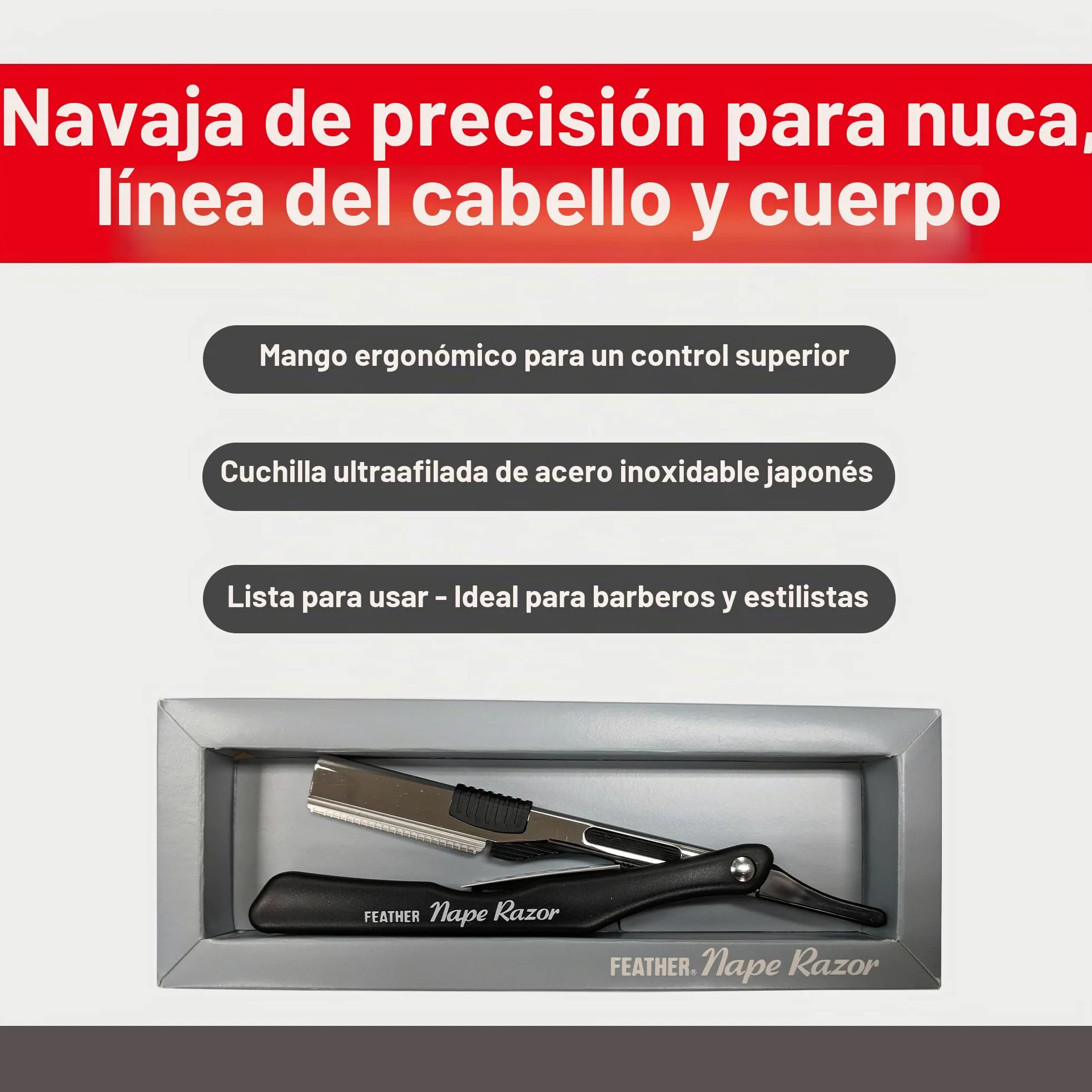Feather Nape Razor, Estuche para navajas, cuchillas y maquinillas de afeitar - 30 gr.