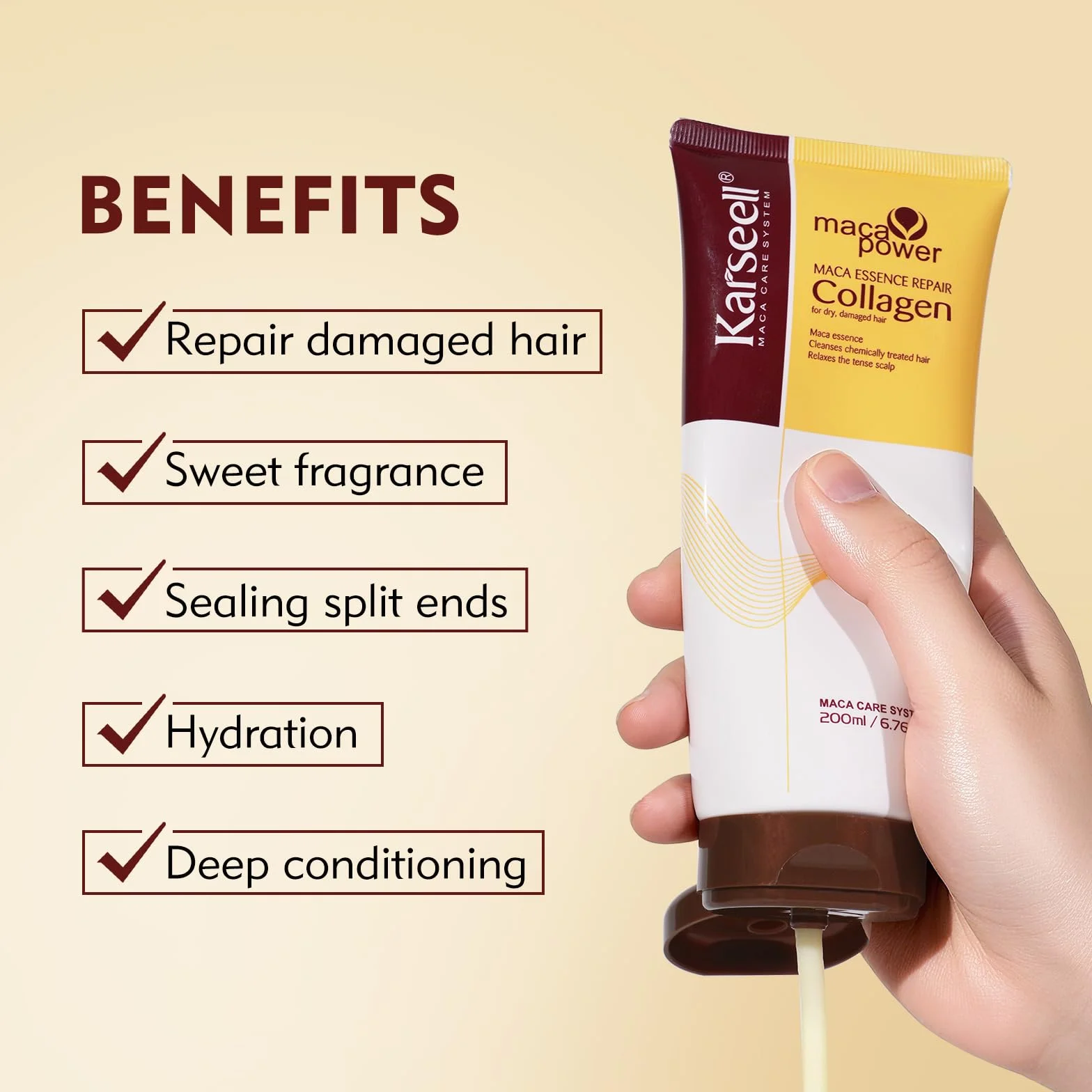 Karseell Colágeno Mascarilla Pelo 200ml Reparación Profunda Capilar Seco Dañado
