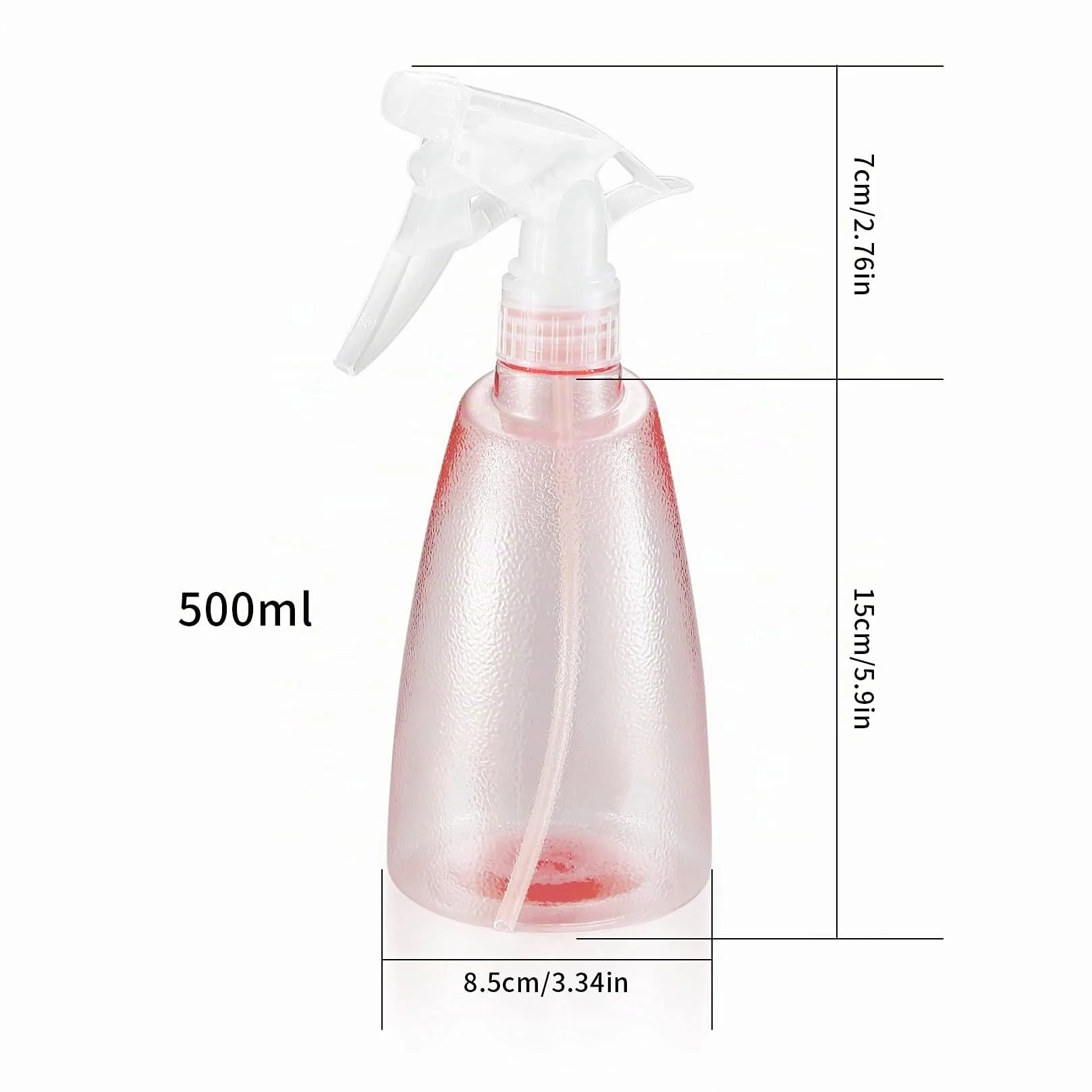 Botellas de pulverización 500 ml plástico para limpieza hogar jardín - rosa/verde
