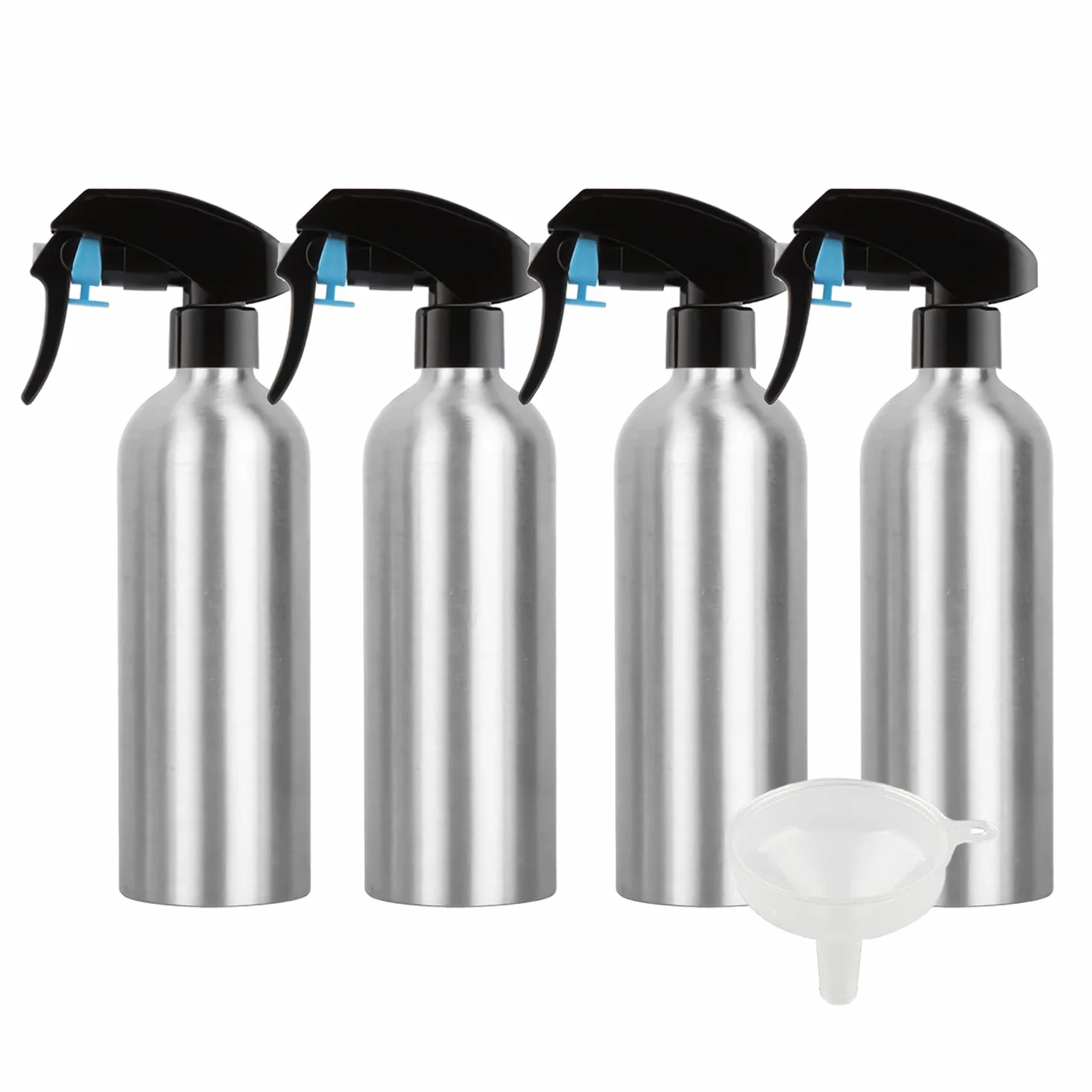 Spray de Aluminio Plata 500ml Botella Vacía con Pulverizador Negro de Niebla Fina Atomizador para Limpieza