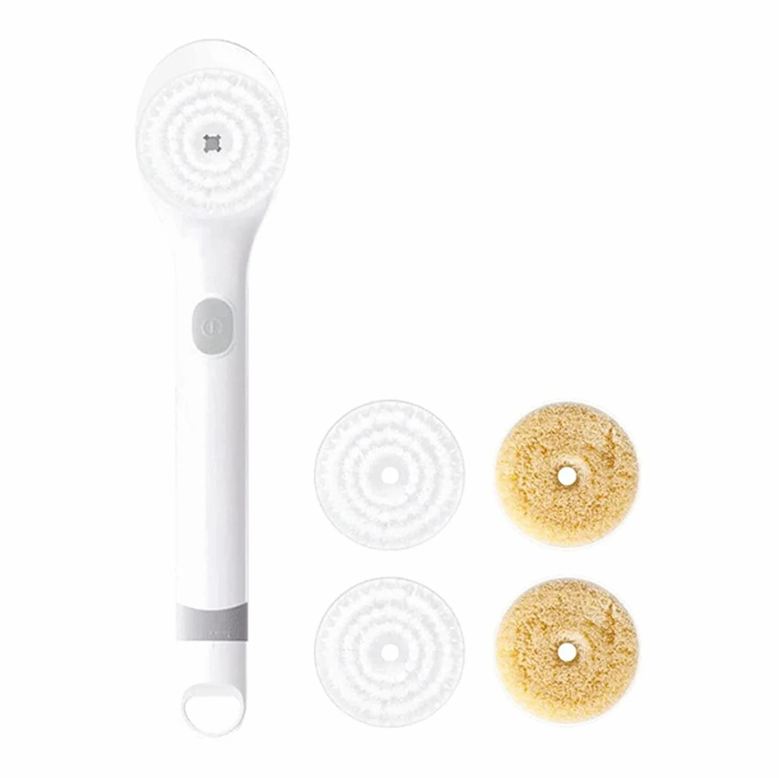 Cepillo de espalda eléctrico giratorio recargable con mango largo, productos exfoliantes, exfoliante de baño, exfoliante corporal for ducha, cepillo facial de limpieza profunda for hombres y mujeres