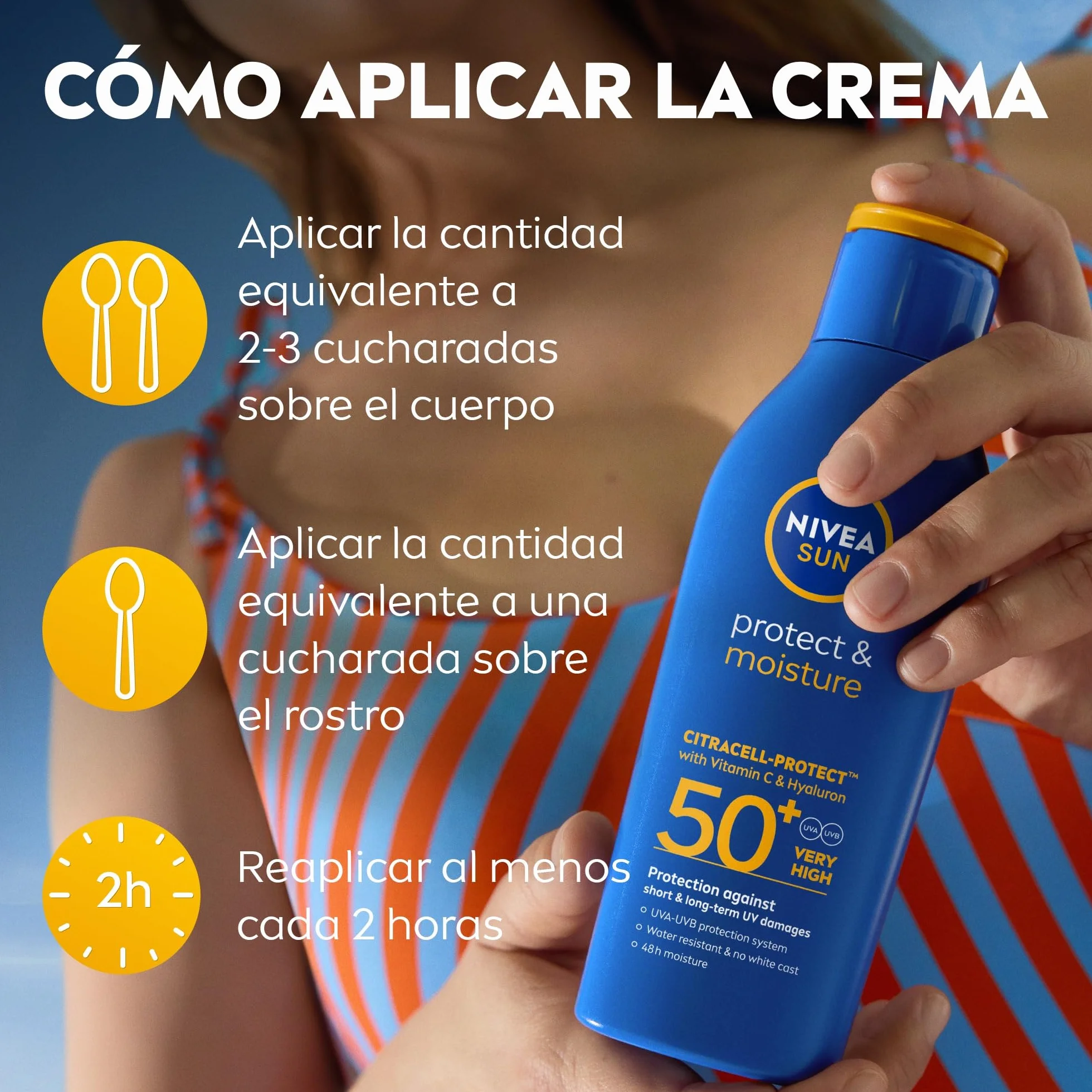 NIVEA SUN Protege & Hidrata Leche Solar FP50+ Protector Solar Corporal 400 ml