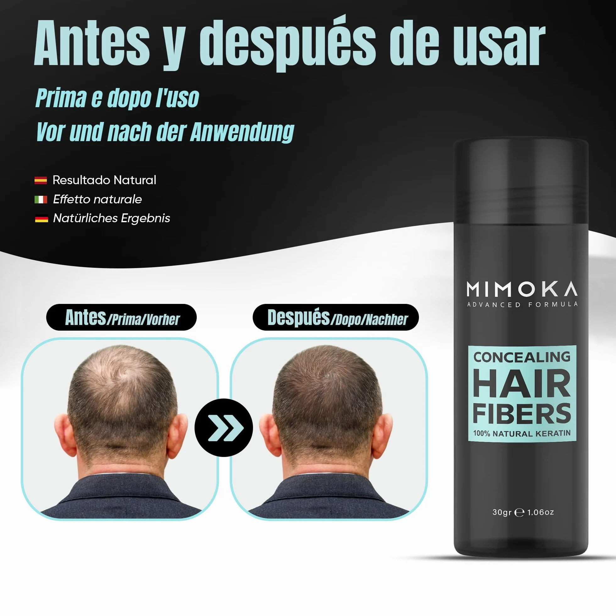 Mimoka Fibras Capilares 100% Naturales Castaño Oscuro 30g