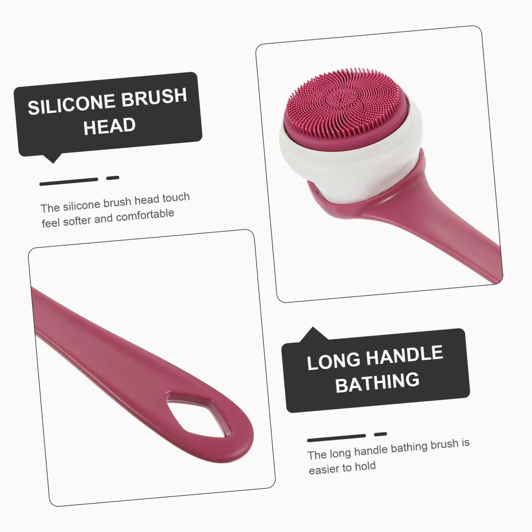 Cepillo de Ducha de Mango Largo Depurador Corporal Reutilizable 3 Velocidades Ajustables y Material de Silicona Resistente al Agua para Exfoliación y Limpieza Diaria